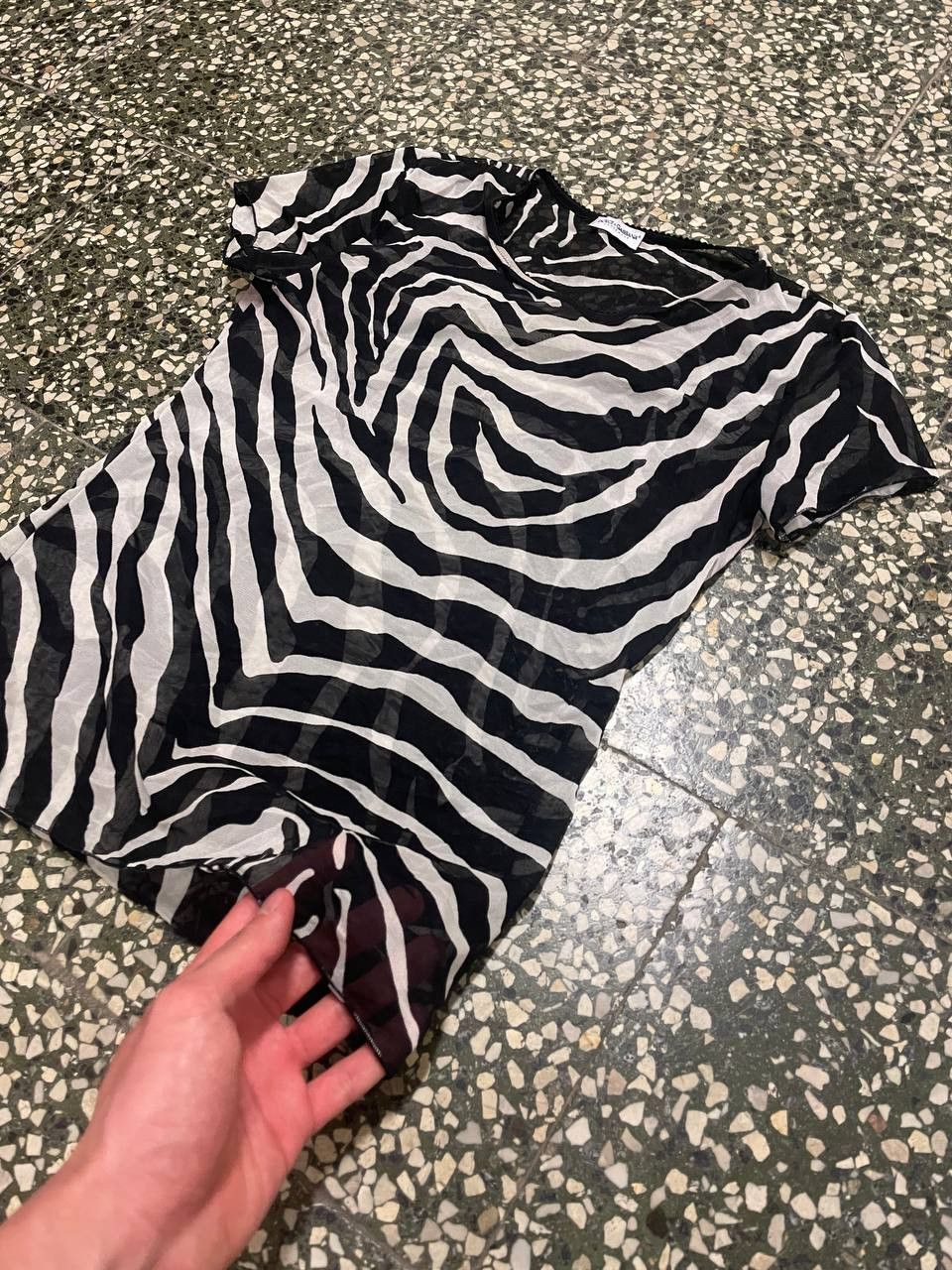 Dolce & Gabbana Vintage Dolce&Gabbana sheer mesh Zebra print short sleeved Size S / US 4 / IT 40 - 3 Thumbnail