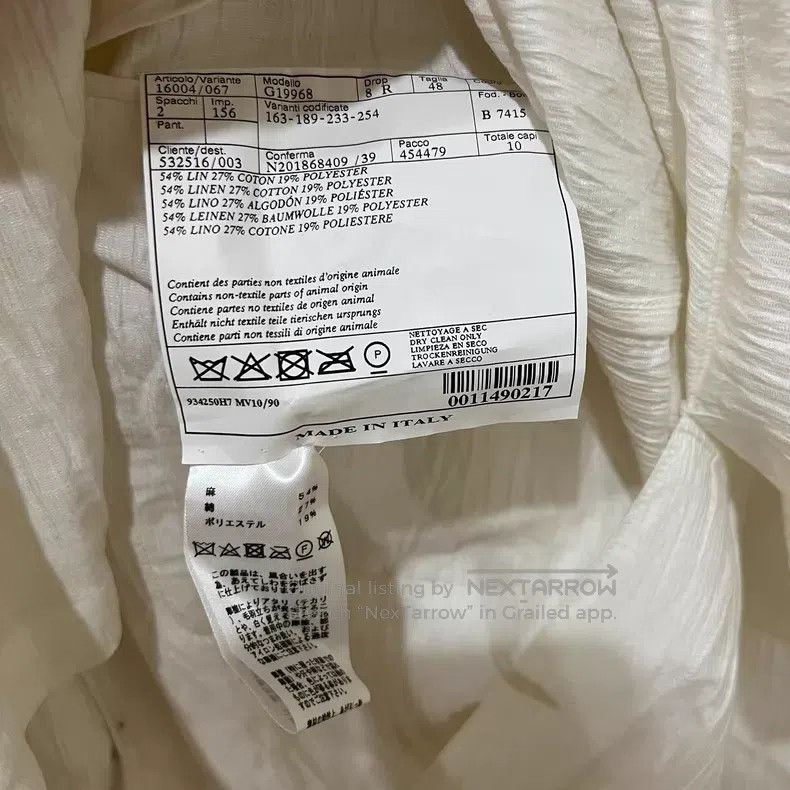 Hermes Hermes Off-White Linen Pleated Blazer Jacket Size 48R - 6 Thumbnail