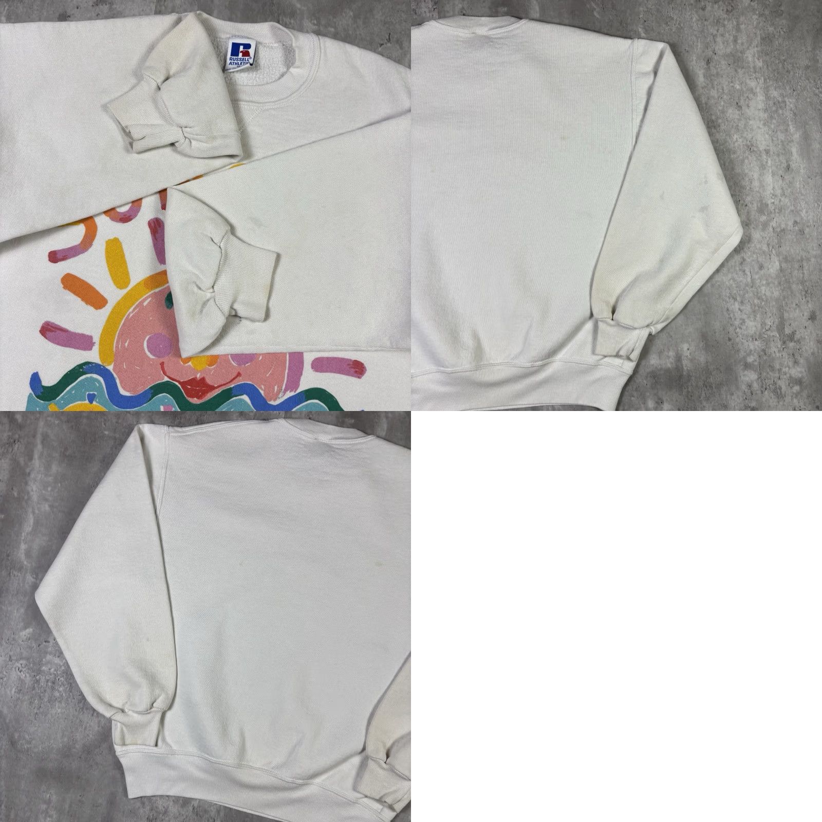 Russell Athletic VINTAGE Russell Athletic Sweatshirt Long Beach Island Sunset 90s Graphic Print Mermaid White M Mens Size US M / EU 48-50 / 2 - 10 Thumbnail