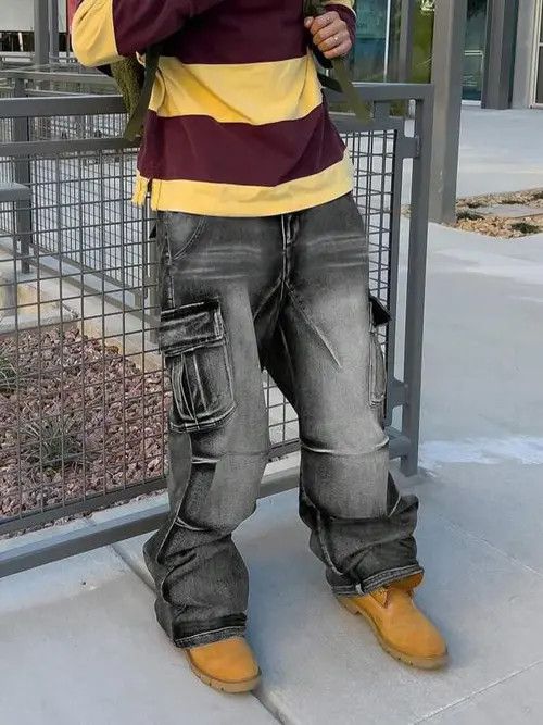 Designer × Japanese Brand × Vintage washed faded cleanfit yuppie bootcut cargo pants Size US 35 - 1 Thumbnail