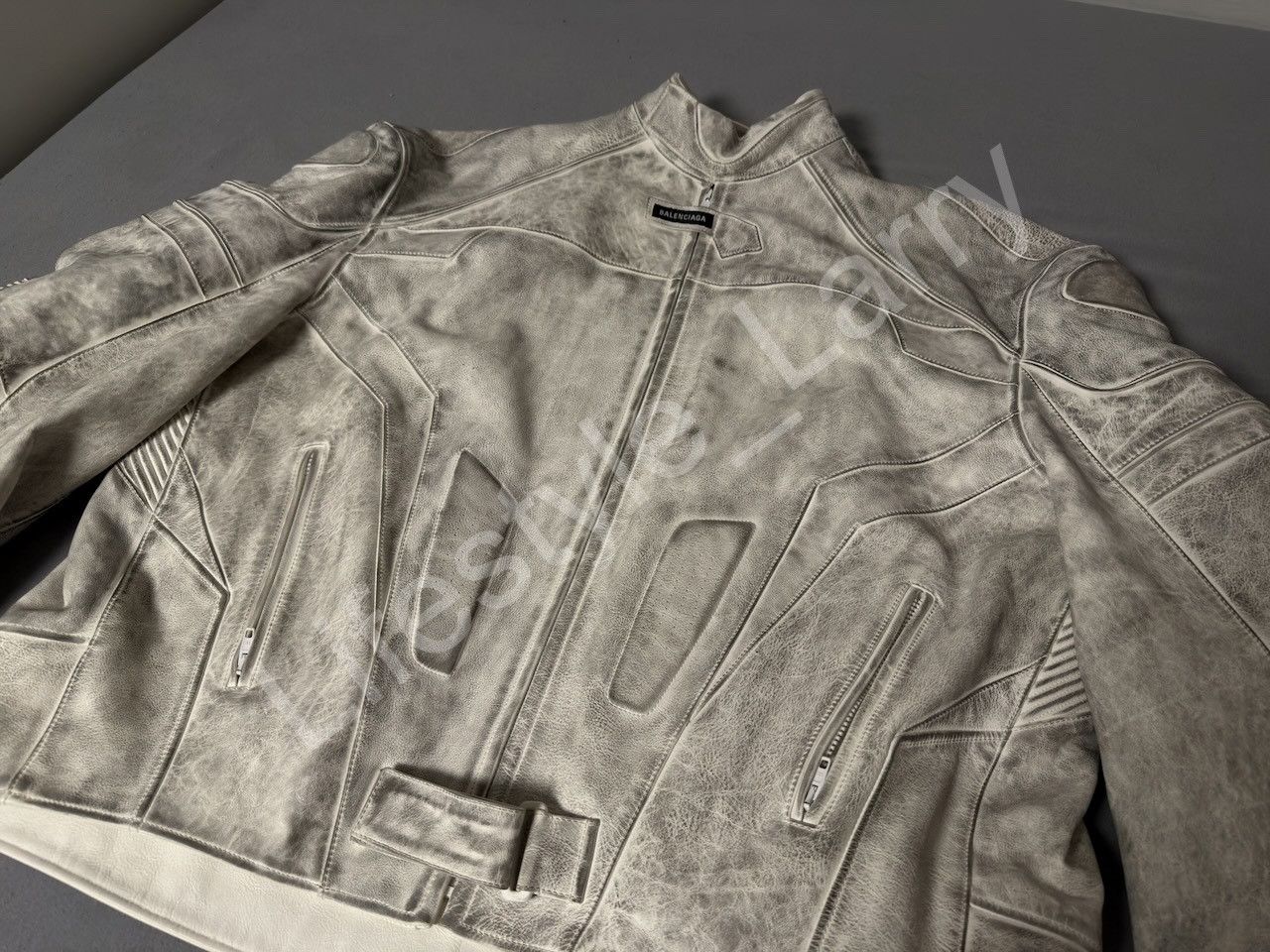Balenciaga Balenciaga S23 Mudshow Oversized Biker Leather Jacket, Sz 2 Size US M / EU 48-50 / 2 - 5 Thumbnail