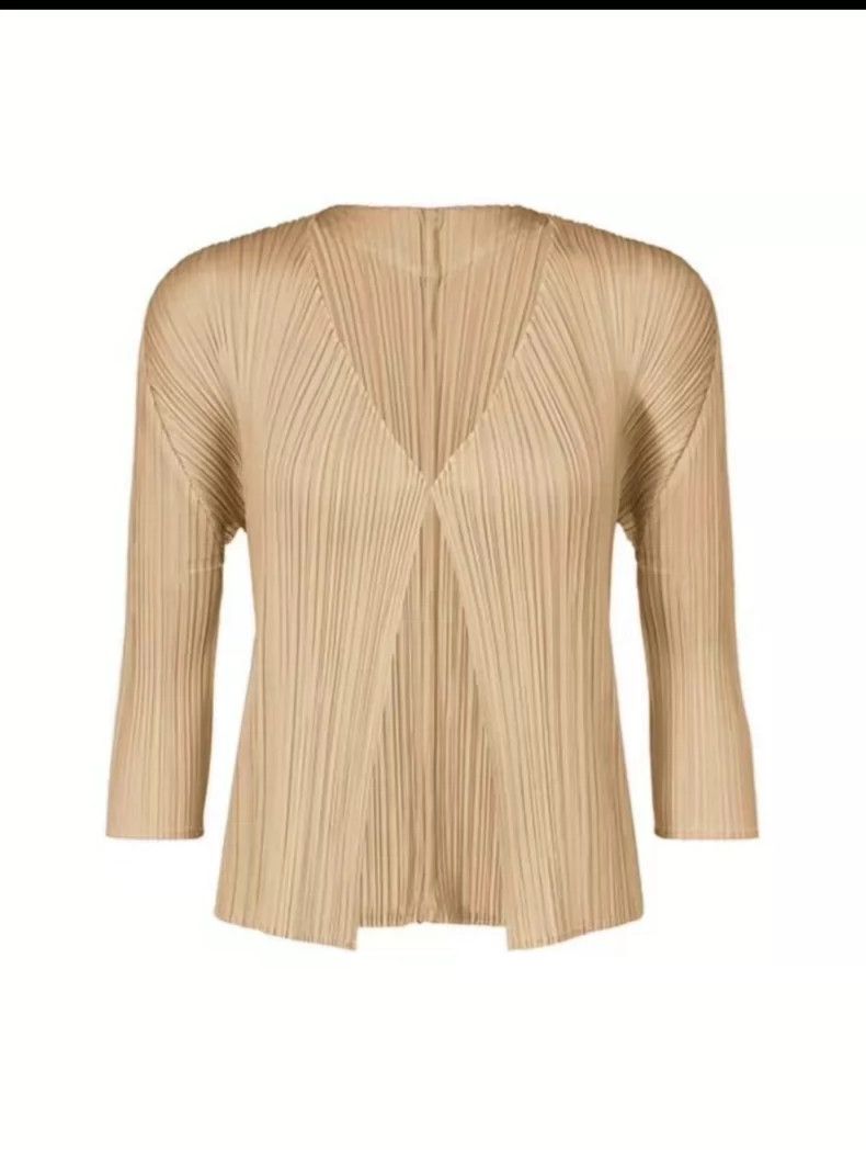 Issey Miyake Issey Miyake size:3 Moonlight gold cardigan jacket Size XS / US 0-2 / IT 36-38 - 1 Thumbnail