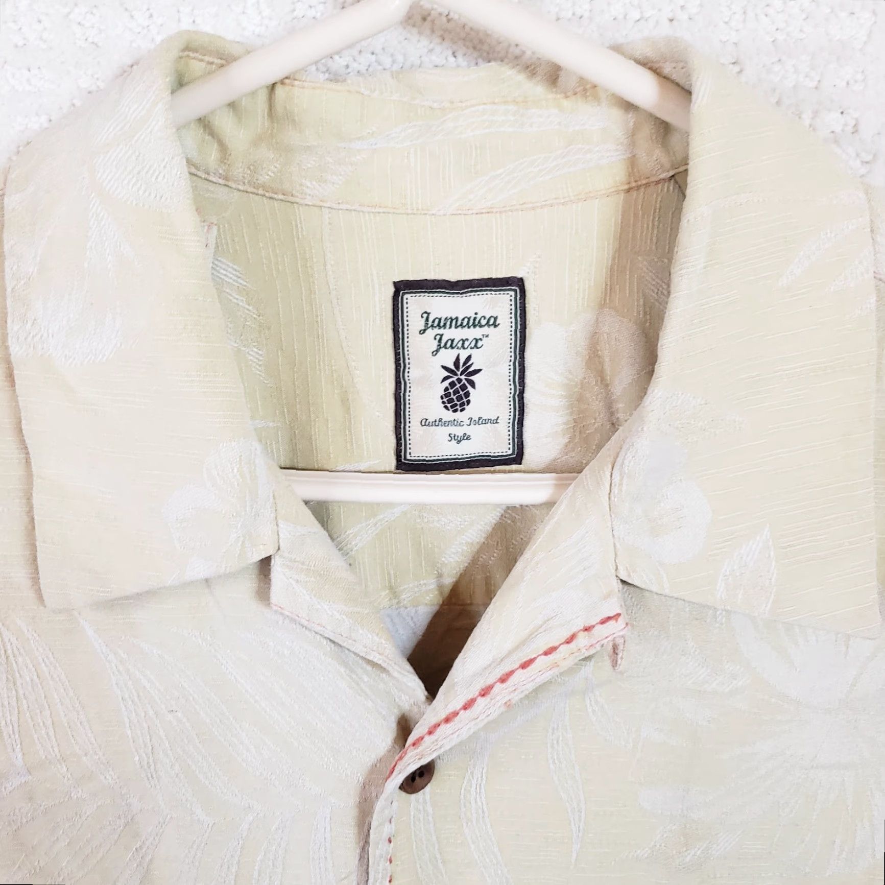 Vintage JAMAICA JAXX Men XL Short Sleeve Button-Down Floral Silk Shirt Yellow Size US XL / EU 56 / 4 - 4 Thumbnail
