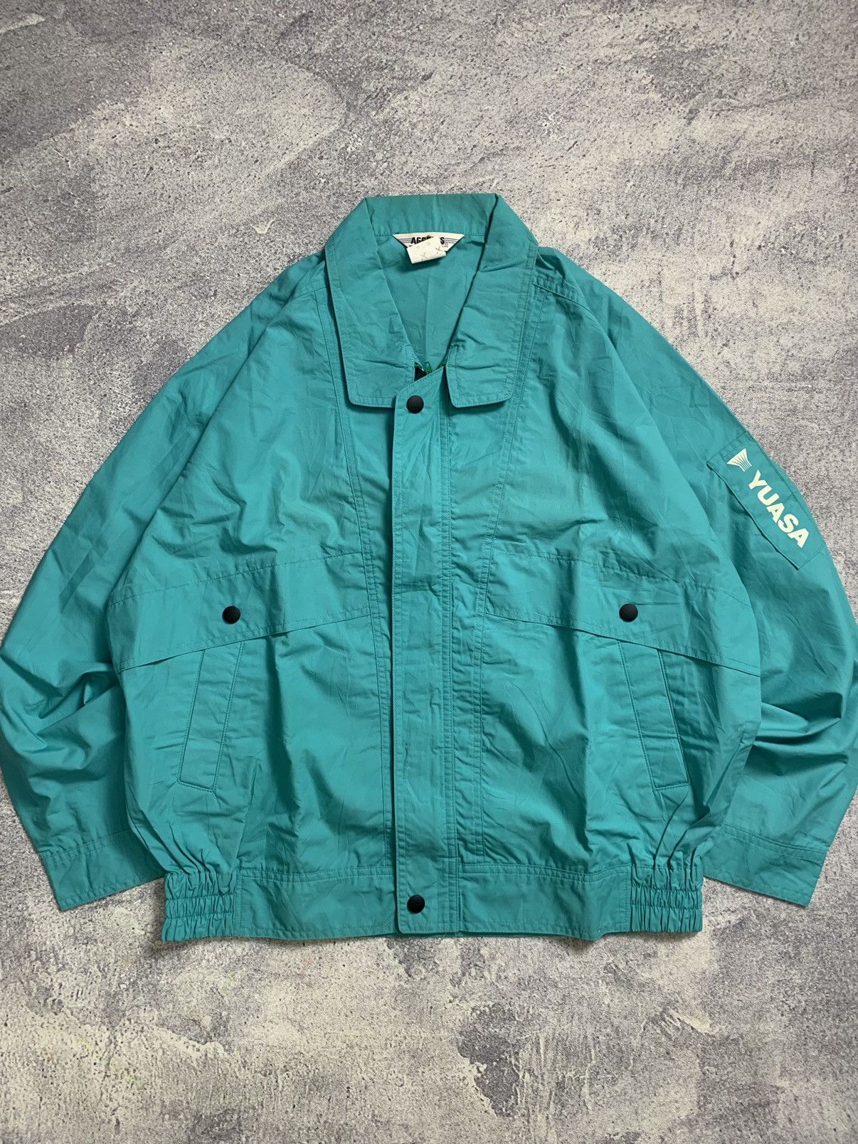 Japanese Brand × Vintage Vintage Blue Green 'Aggress' Flight Jacket Size US M / EU 48-50 / 2 - 1 Thumbnail