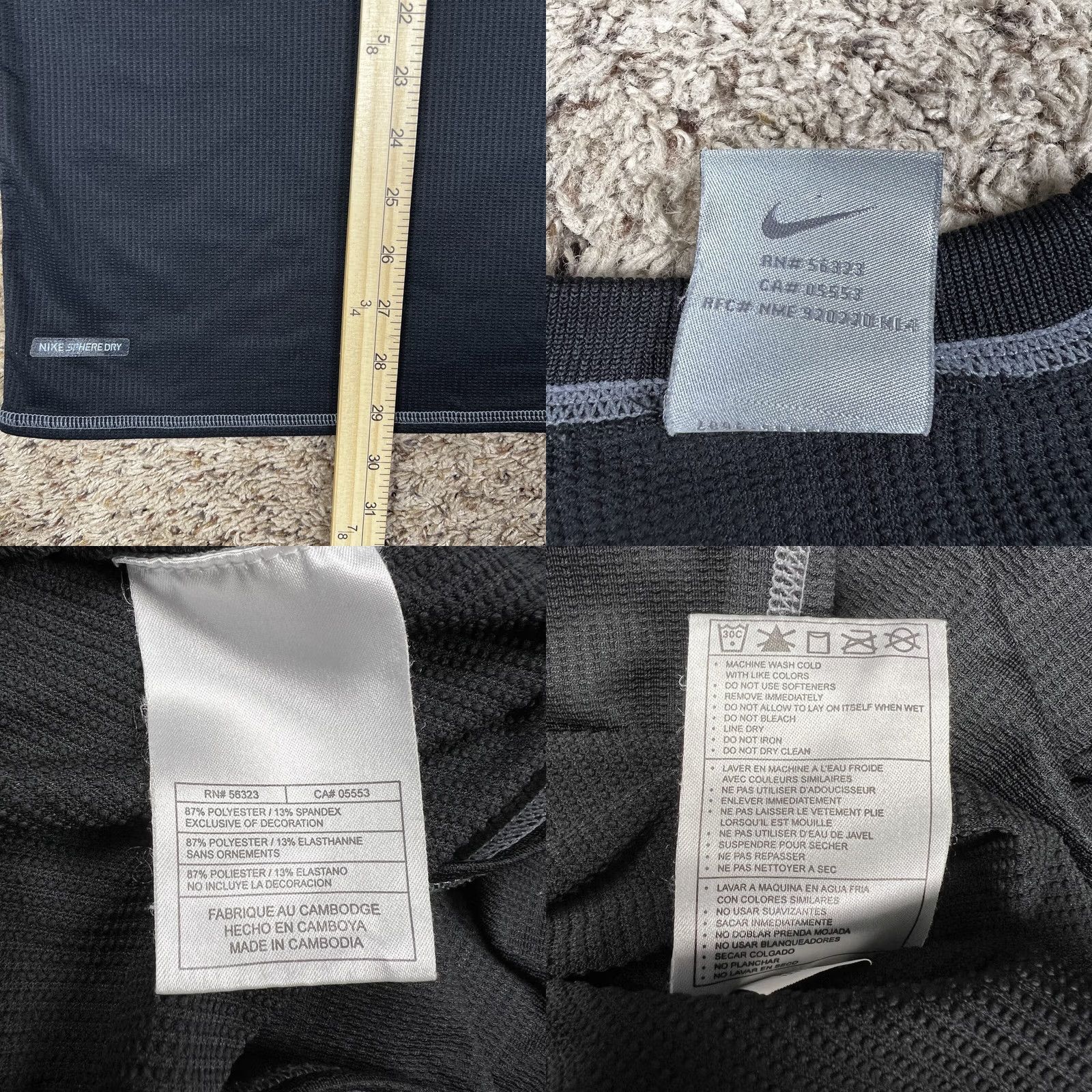 Nike VINTAGE Nike T-Shirt Men’s Large Embroidered Swoosh Logo Black Gray Cotton Jersey Short Sleeve Crew Neck Size US L / EU 52-54 / 3 - 8 Thumbnail