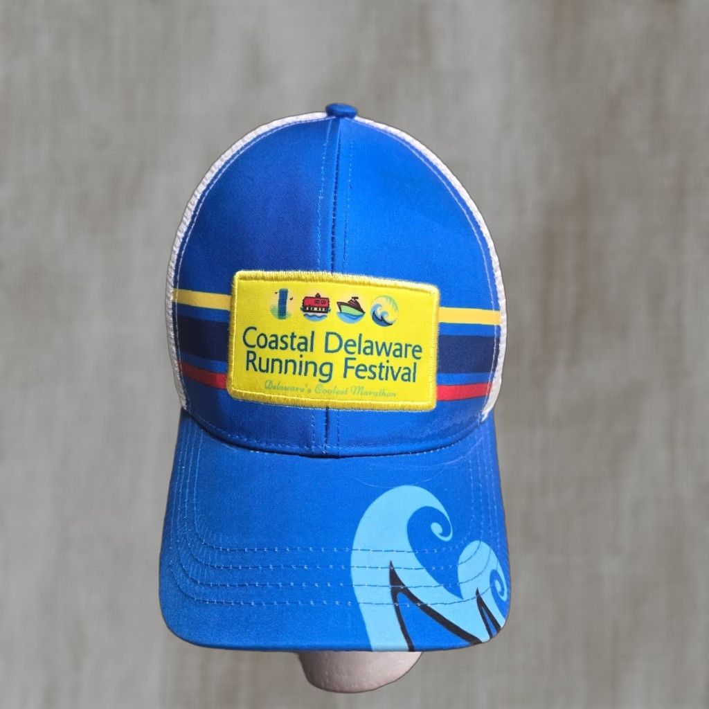 Vintage BOCO Gear Hat Adjustable Blue White Snapback Trucker Cap Running Festival Coastal Delaware Size ONE SIZE - 1 Thumbnail
