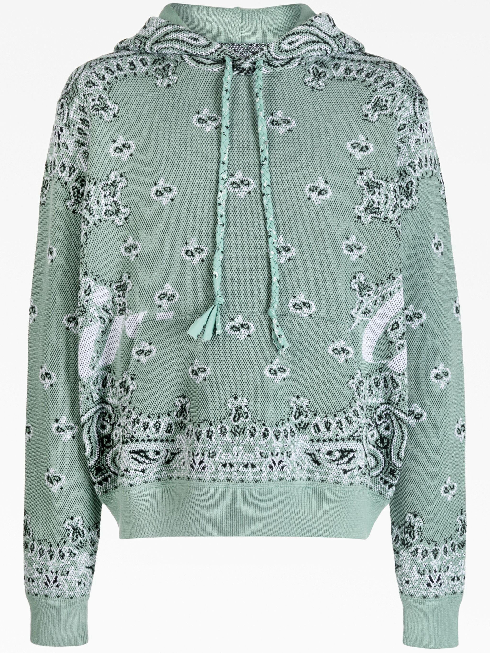 Amiri o1gr1nt1024 Bandana Knit Hoodie in Mint Size US S / EU 44-46 / 1 - 1 Thumbnail