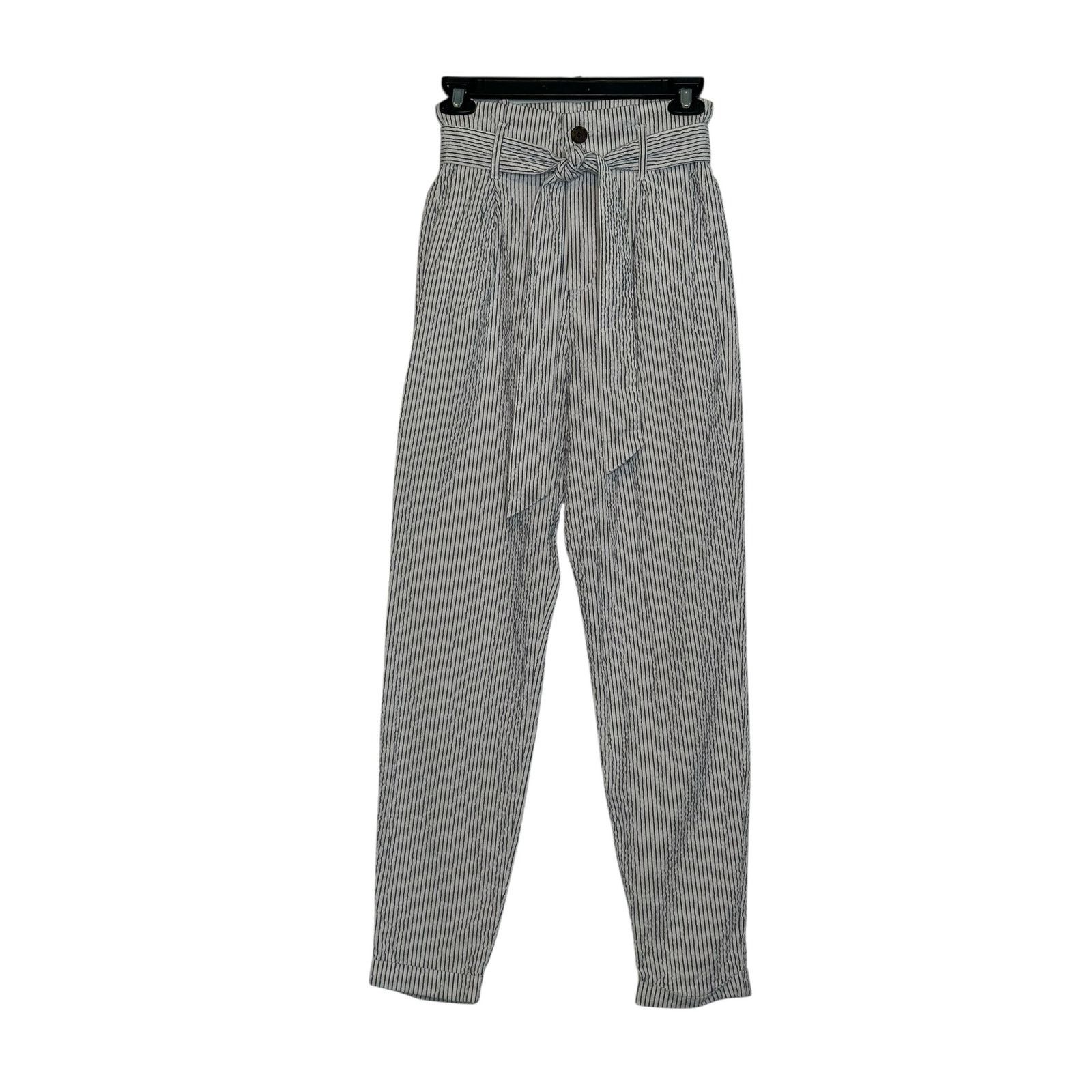 H&M H&M white blue pinstripes pleated high waist pants size 4 Size 27" / US 4 / IT 40 - 12 Thumbnail