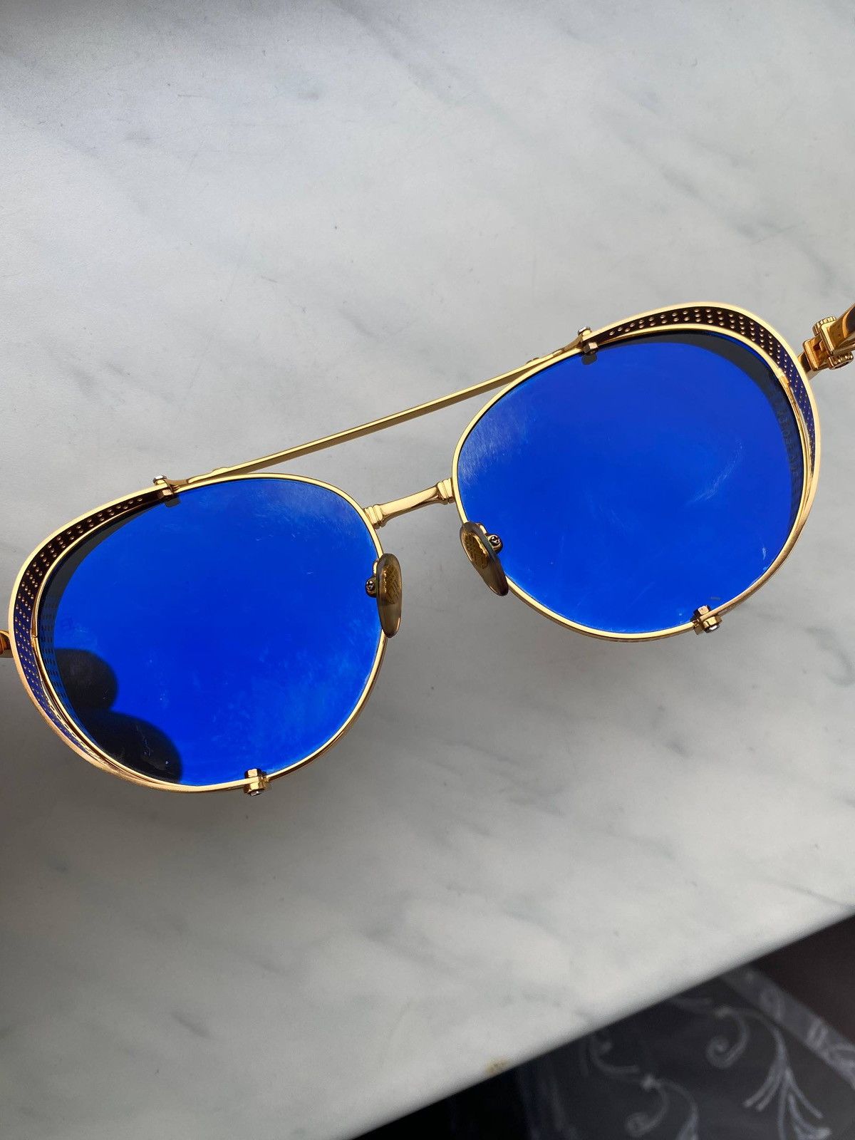 Balmain Vintage Balmain Brigade I Black / Gold Sunglasses Size ONE SIZE - 5 Thumbnail