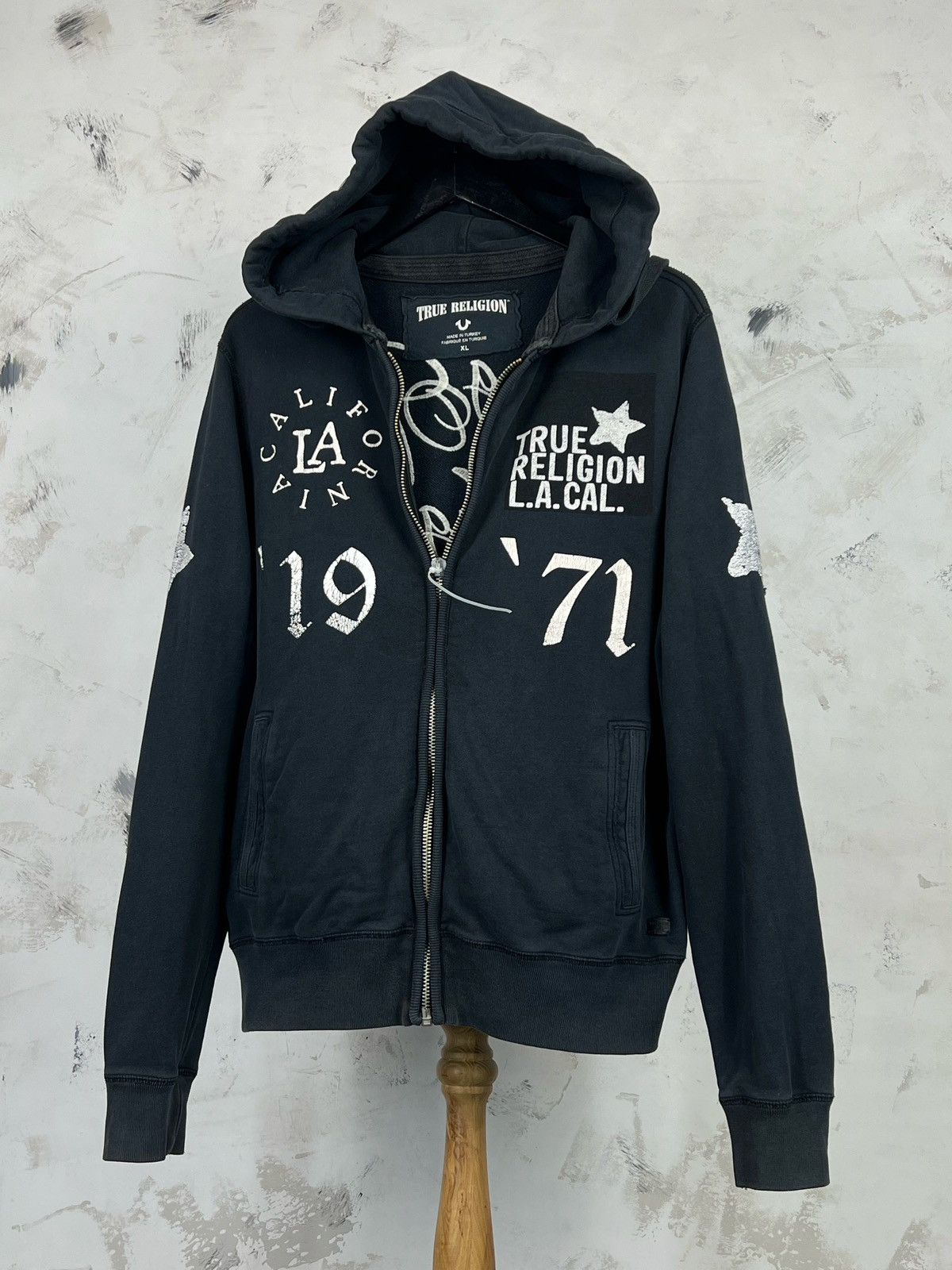 True Religion Vintage True Religion Zip Hoodie Size L - XL Size US XL / EU 56 / 4 - 1 Thumbnail