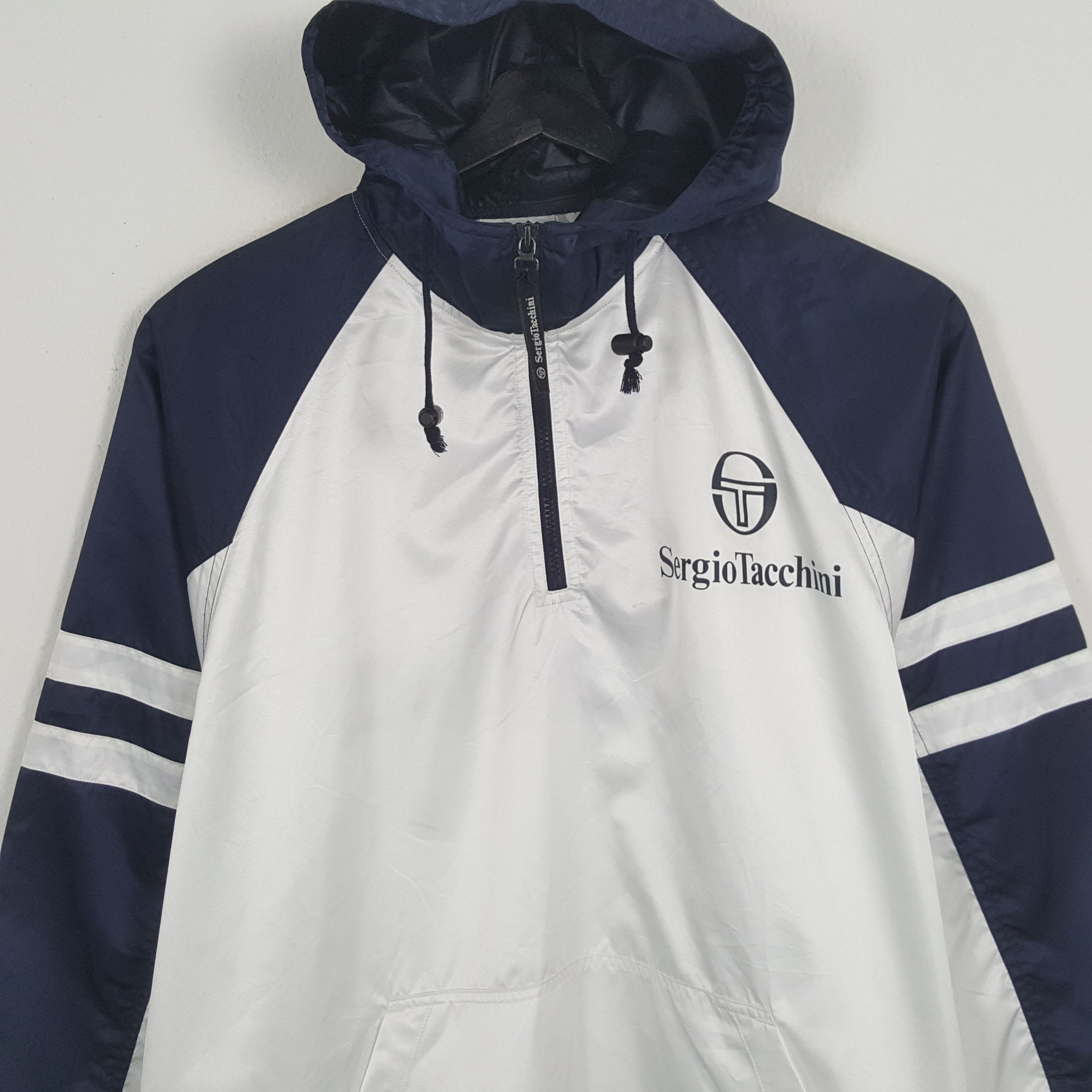 Sergio Tacchini × Vintage SERGIO TACCHINI Logo Design Windbreaker Jacket Size US XL / EU 56 / 4 - 4 Thumbnail