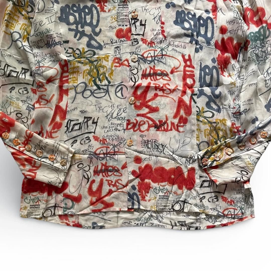 Jean Paul Gaultier Archive Jean Paul Gaultier SS1994 Graffiti Mesh Long Shirt Size US M / EU 48-50 / 2 - 6 Thumbnail