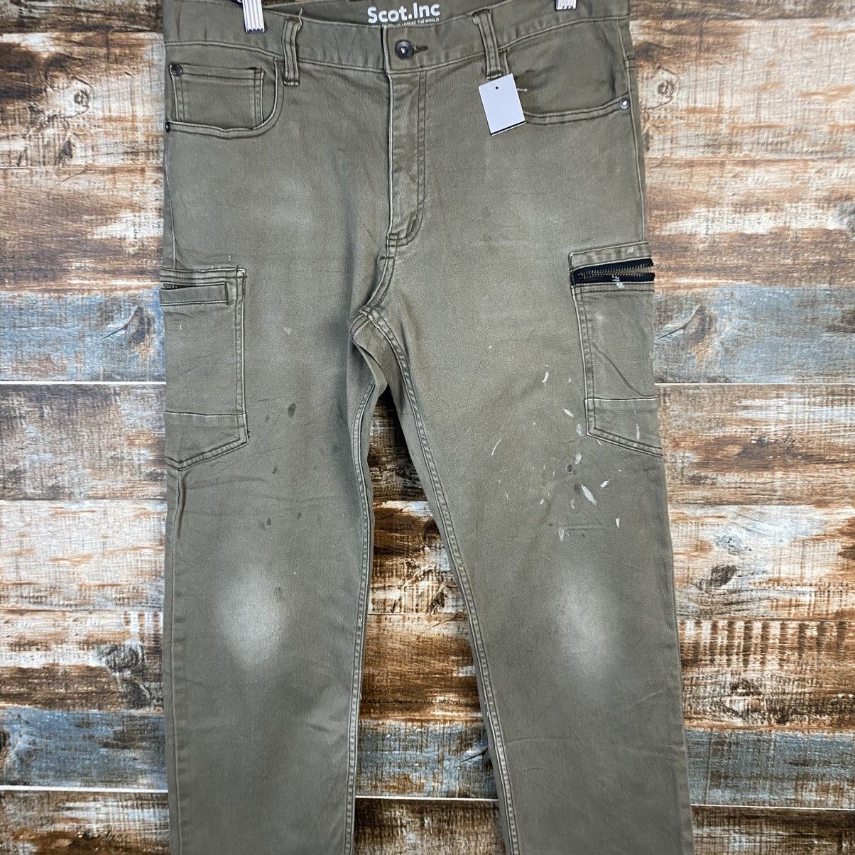 Japanese Brand DL Scot Inc Green Cargo Multipocket Pants #C1221 Size US 32 / EU 48 - 5 Thumbnail