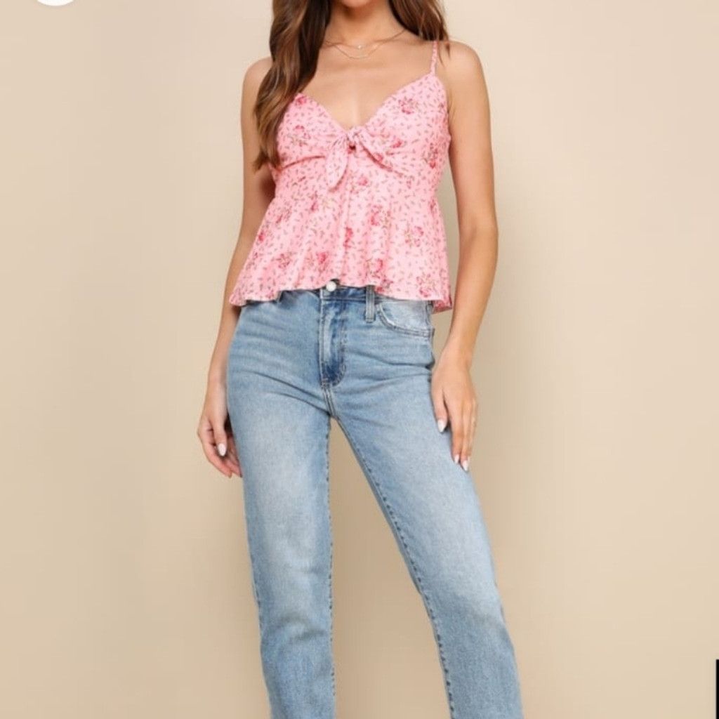 Lulus Lulu's Floral Pink Women's Top size XS Size XS / US 0-2 / IT 36-38 - 1 Thumbnail