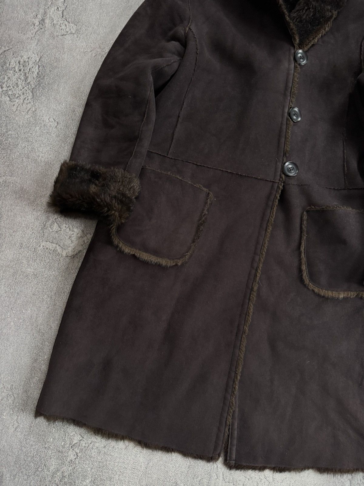 Armani Armani Jeans EU44/US8 brown Faux Fur coat hooded jacket 90s Size M / US 6-8 / IT 42-44 - 15 Thumbnail