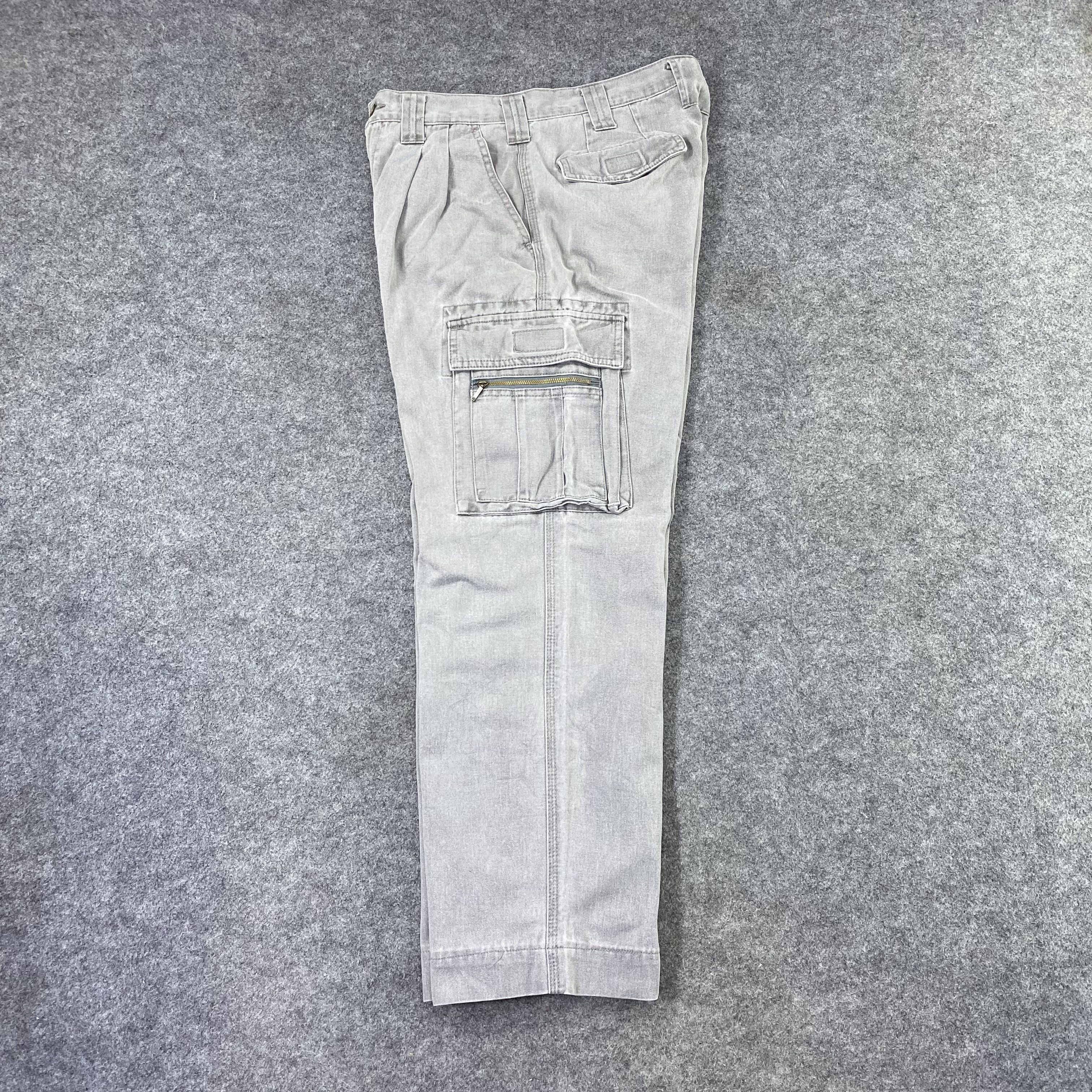 Japanese Brand Gran Cisco Faded Grey Cargo Pants - C022 Size US 29 - 3 Thumbnail