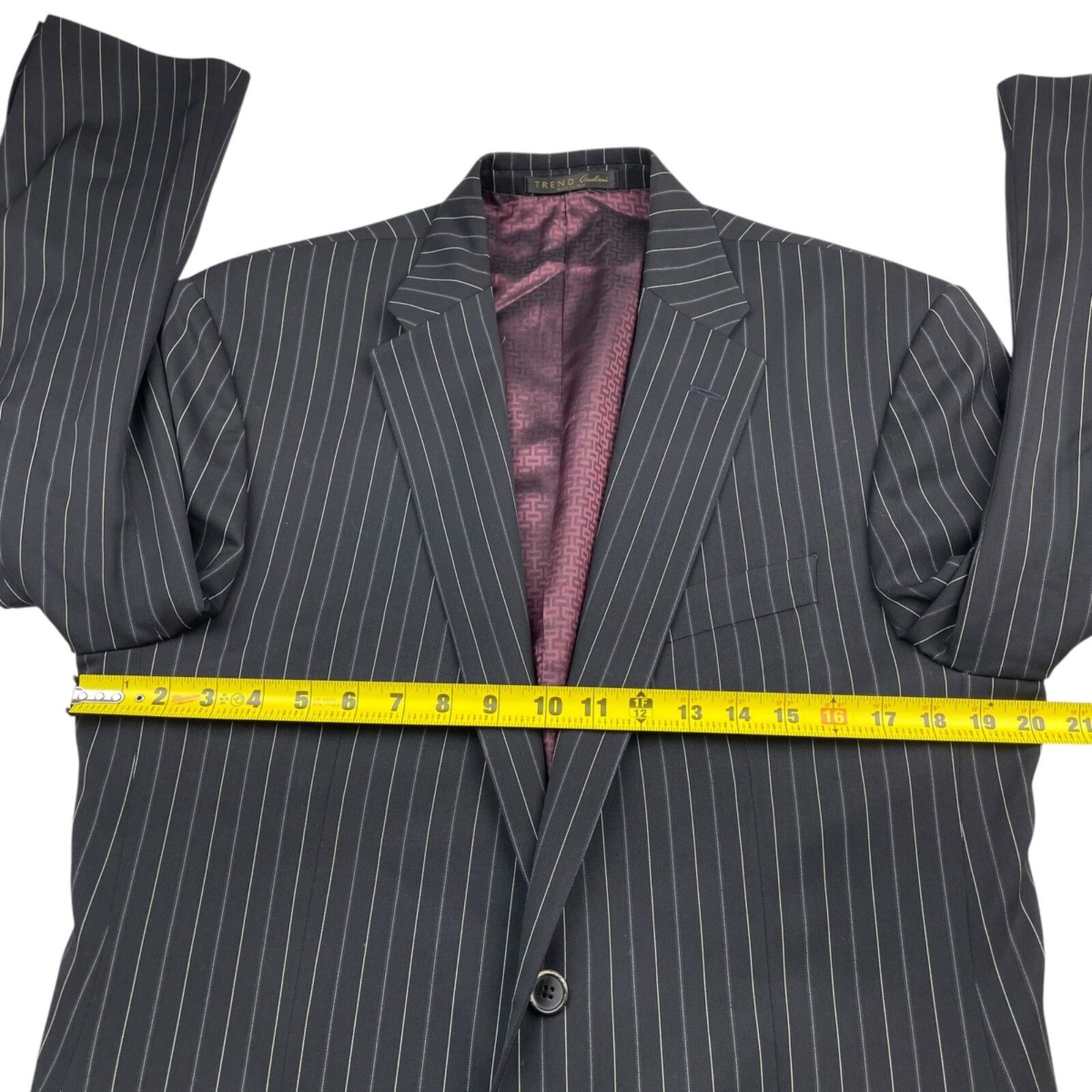 Corneliani Corneliani Trend Men's 2-Button Suit Black Bold Pinstripe • Size 42L - 8 Thumbnail