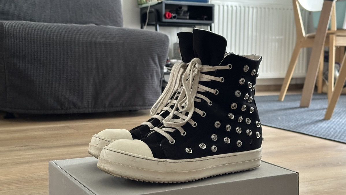 Rick Owens × Rick Owens Drkshdw AW23 Luxor High top Rivet Ramones Size US 9.5 / EU 42-43 - 3 Thumbnail
