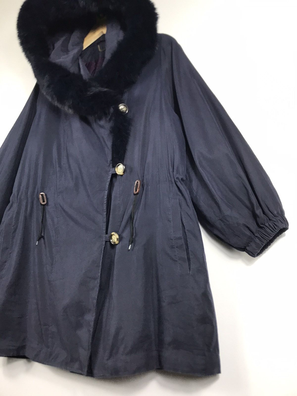 ROTATE ⚡️Vintage Birger Christensen Hooded Faux Fur Button Jacket Size S / US 4 / IT 40 - 3 Thumbnail