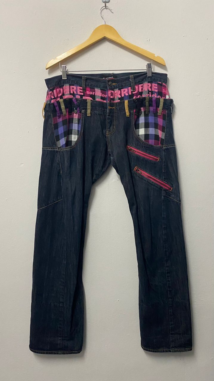 Japanese Brand Vintage Sorridere Double Waist Hype Punk Jeans Size US 36 / EU 52 - 1 Thumbnail