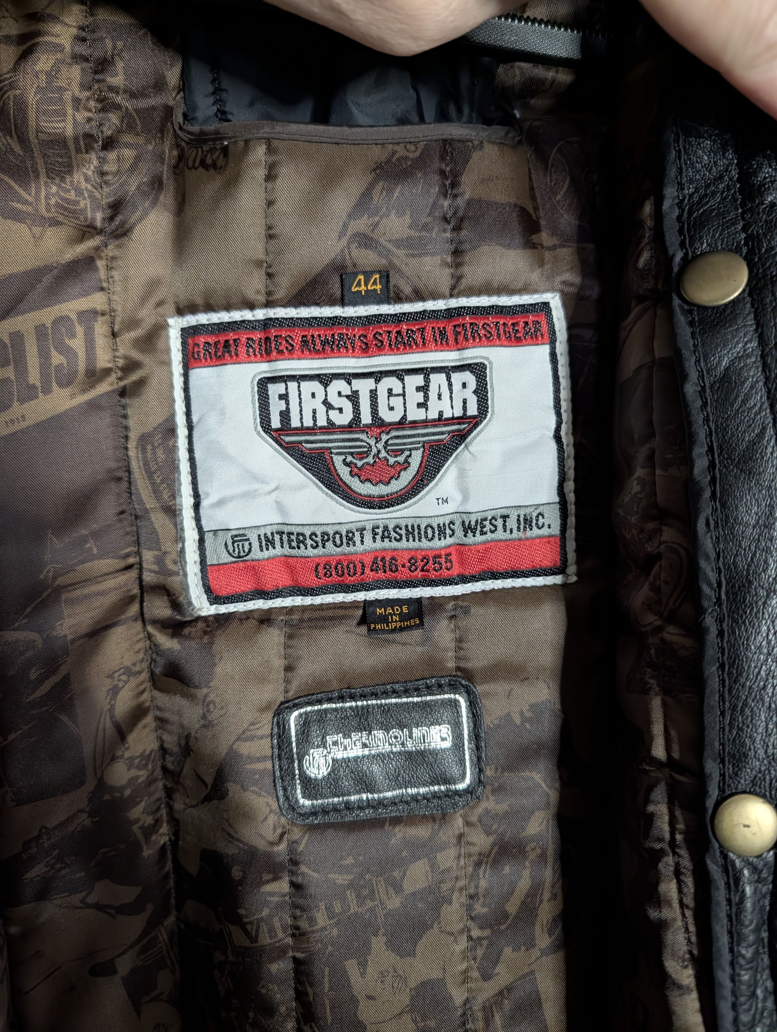 FirstGear Leather padded Thermolite lining armored moto jacket Size US XS / EU 42 / 0 - 12 Thumbnail