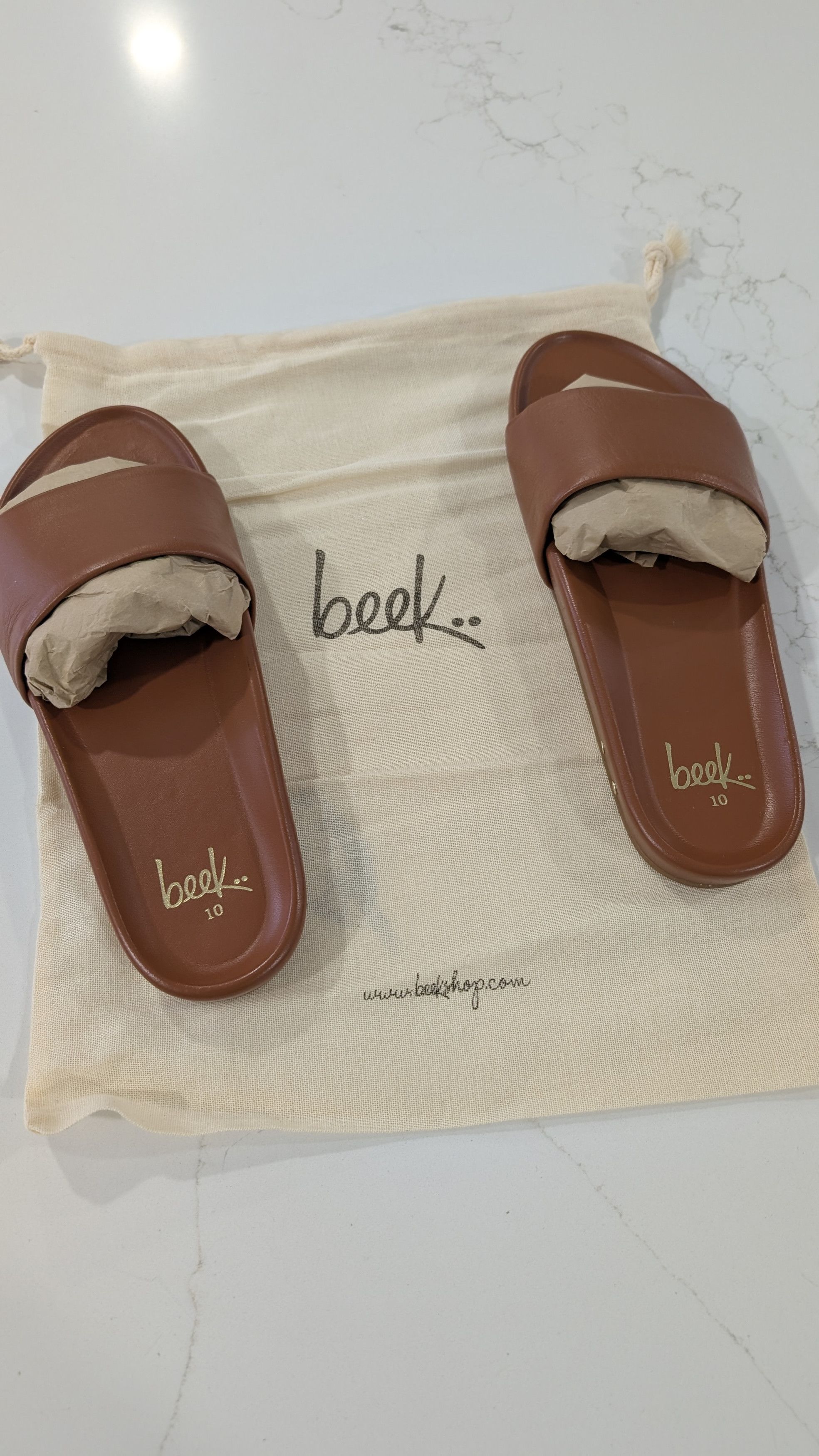beek Beek Pelican Leather Slide Platform Sandal Tan Size 10 Size US 10 / IT 40 - 7 Thumbnail