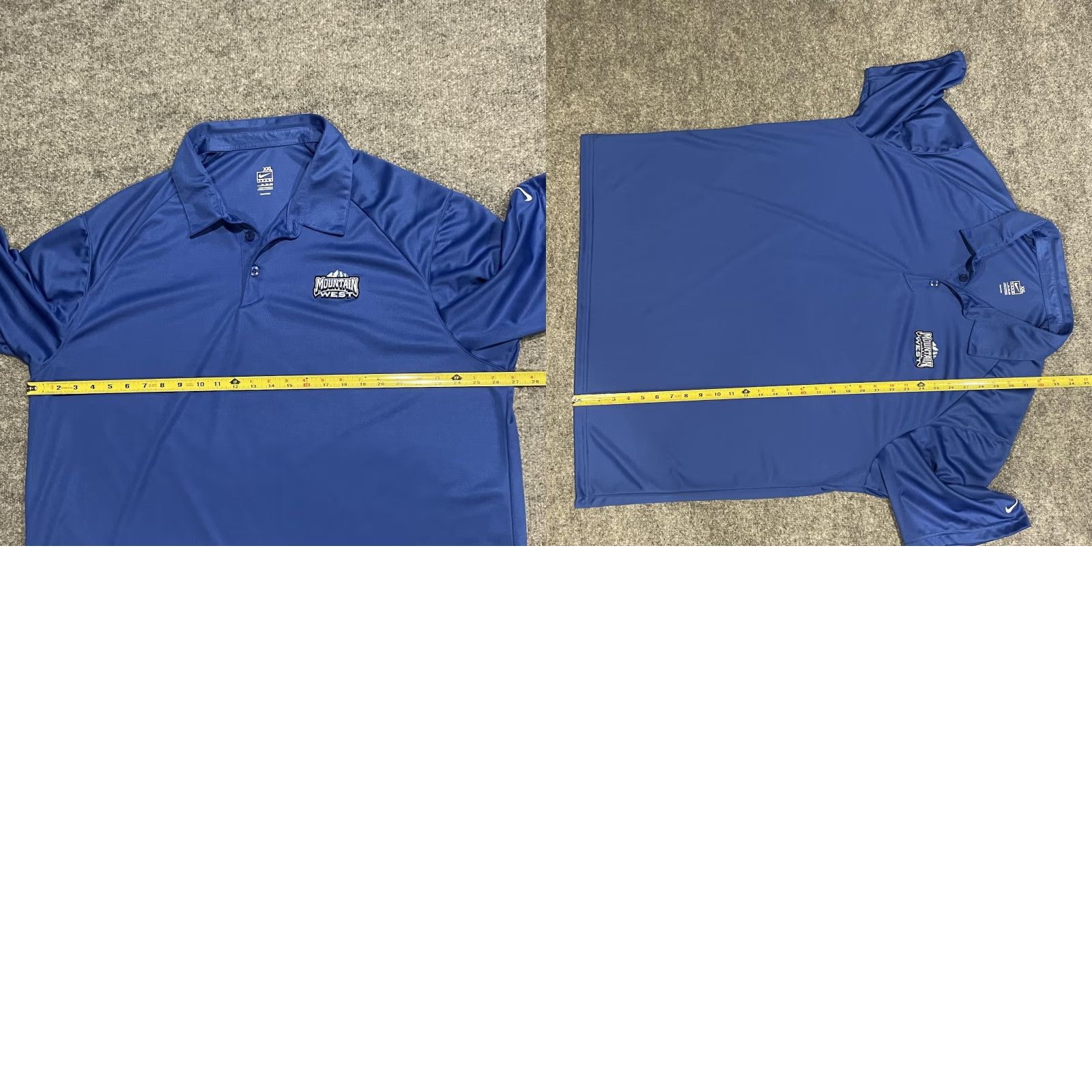 Nike VINTAGE Nike Mountain West Polo Shirt Mens 2XL Blue Dri-FIT Lightweight Short Sleeve Collared Golf NCAA Mens Size US XXL / EU 58 / 5 - 8 Thumbnail