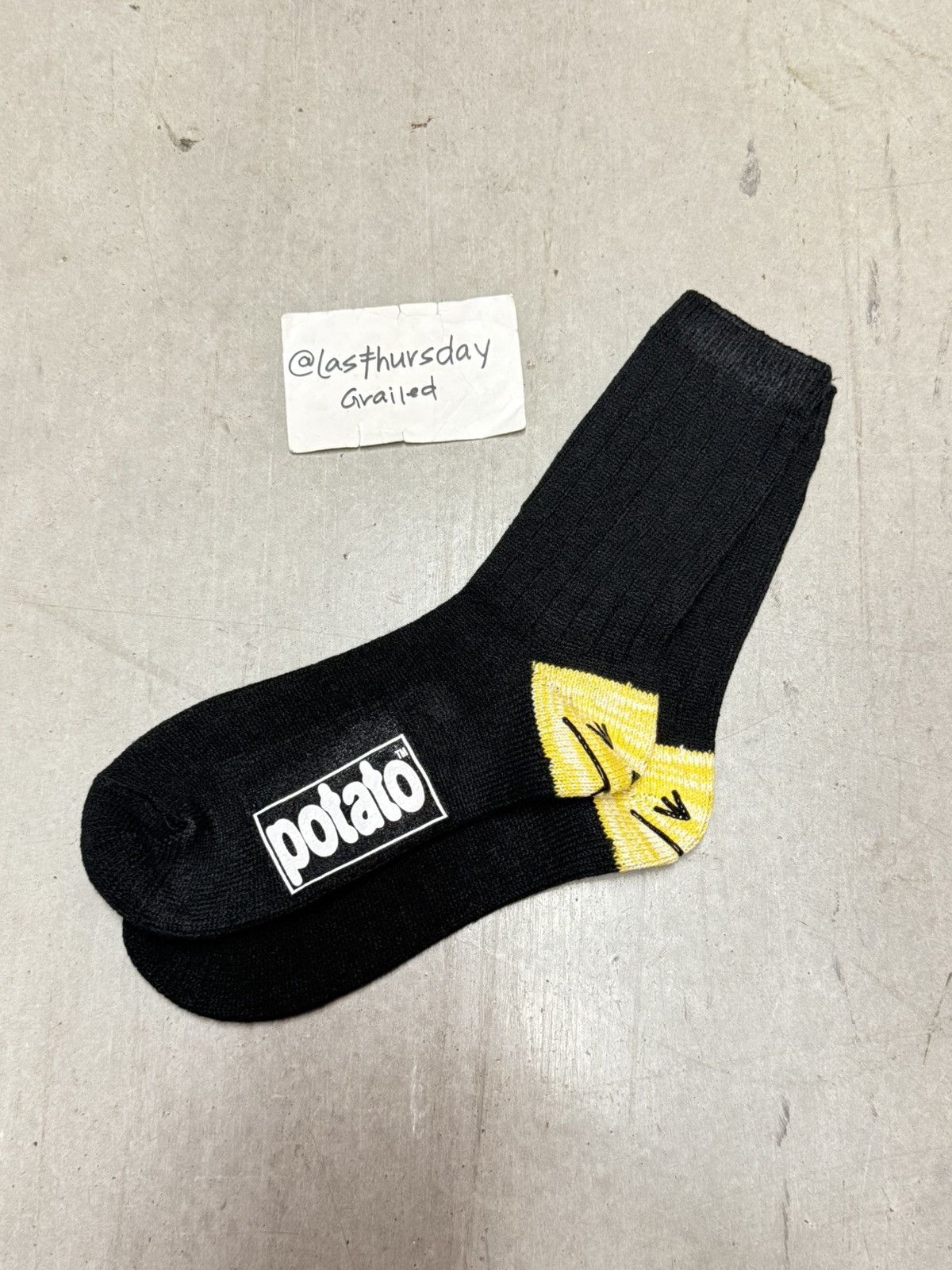 Imran Potato Imran Potato Happy Heel Knit Socks Black Size ONE SIZE - 1 Thumbnail