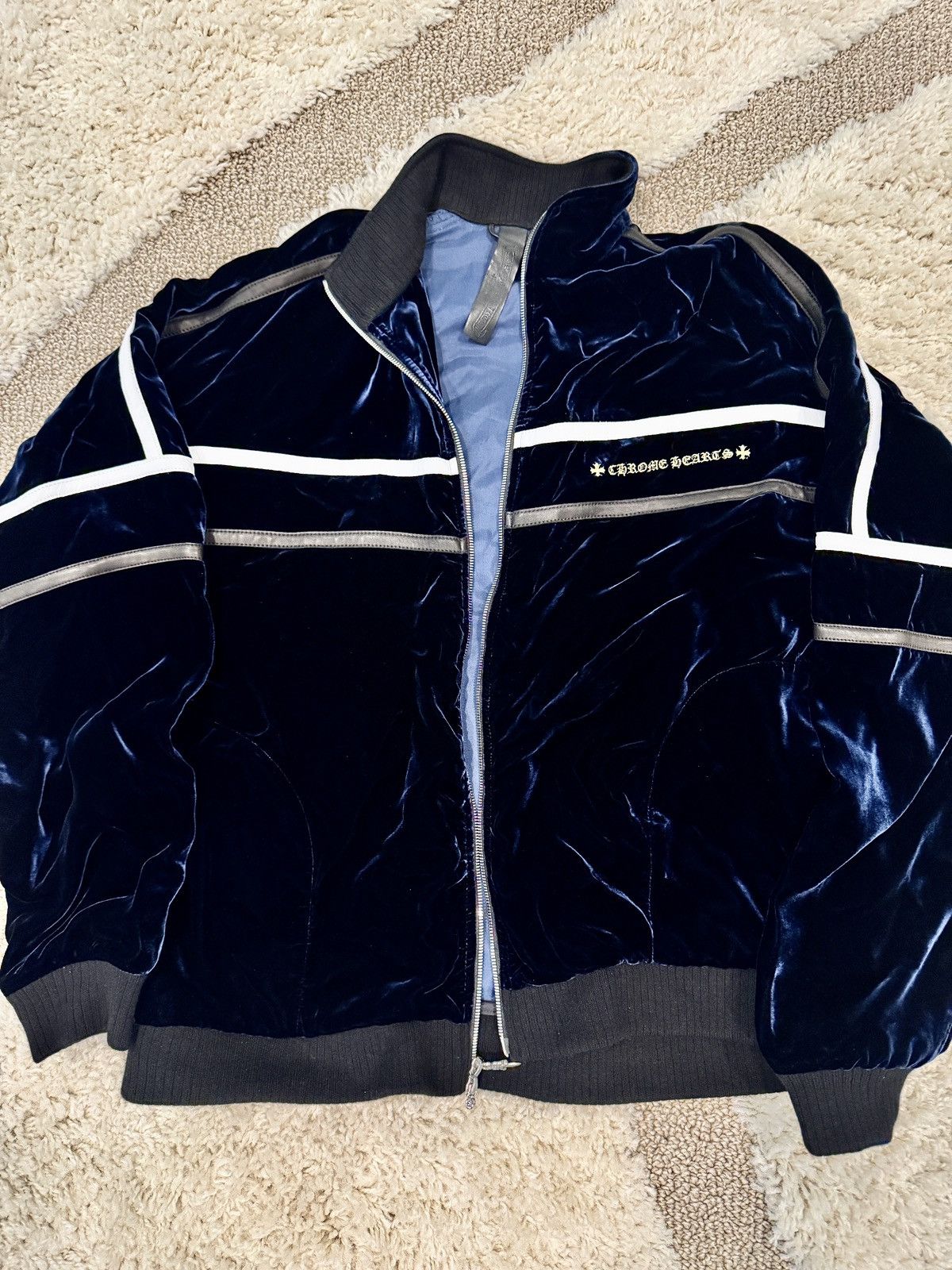 Chrome Hearts Chrome Hearts Navy Velour Jacket “So it Goes” L Size US L / EU 52-54 / 3 - 15 Thumbnail