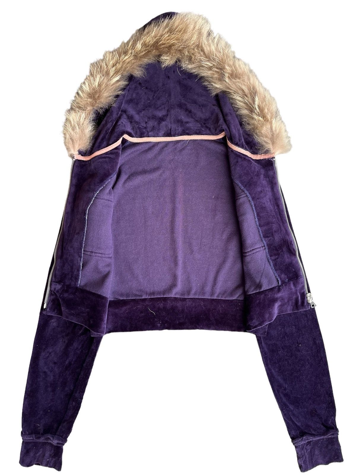 If Six Was Nine Vintage Japanese Brand LGB Style Velvet Crop Top Fur Hoodie Size L / US 10 / IT 46 - 3 Thumbnail