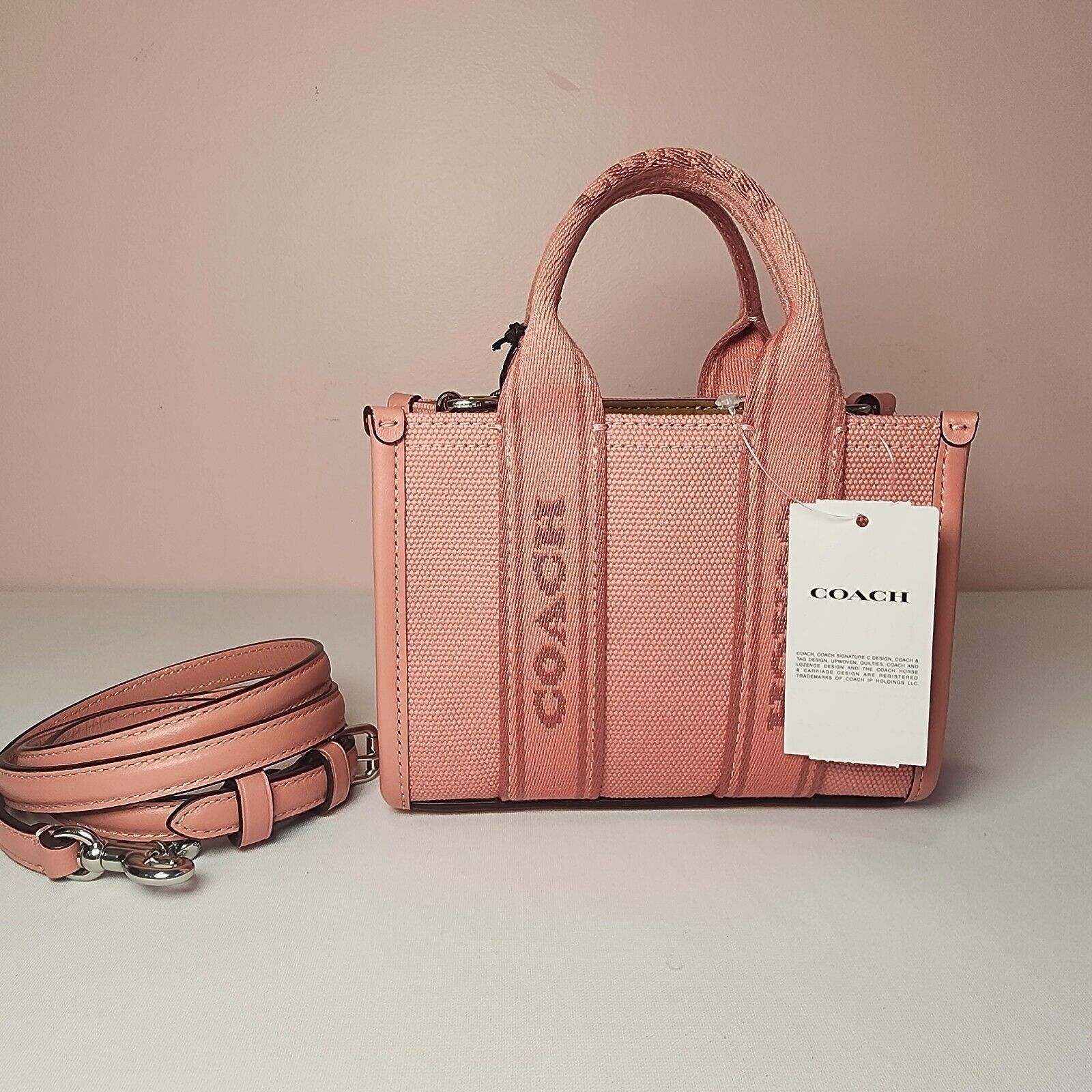 Coach NWT Coach Smith Mini Tote CS618 Silver Light Blush Pink Size ONE SIZE - 3 Thumbnail