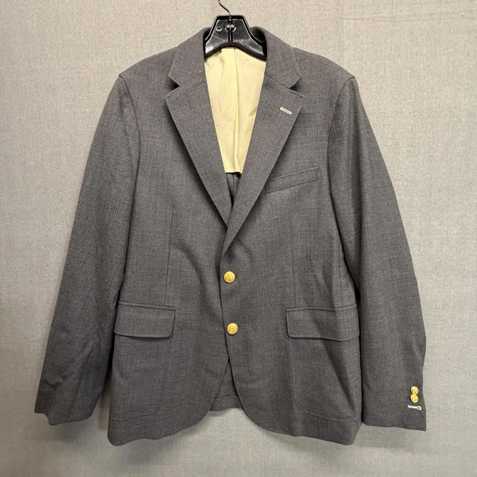 Rowing Blazers Gant Rugger Dark Gray Hopsack Sport Coat Wool Blazer Size 50R - 1 Thumbnail