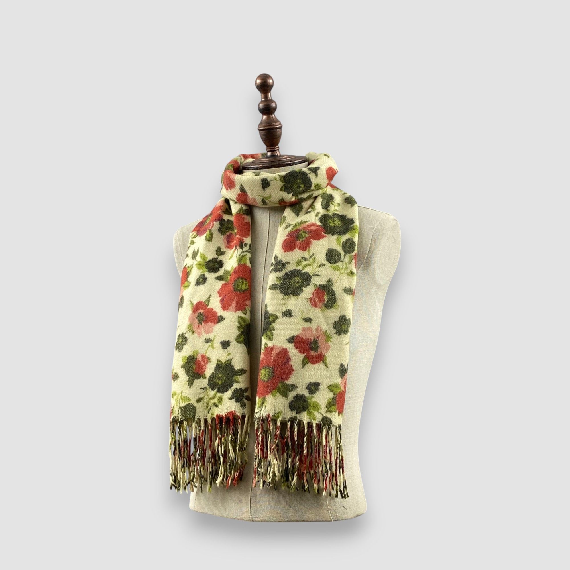 Japanese Brand Vintage Elle Scarf Muffler Wool Shawls Babushka Scarves Size ONE SIZE - 2 Thumbnail