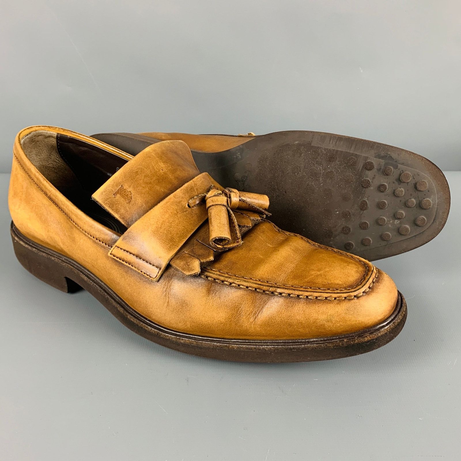 Tod's TOD'S Size 8 Brown Distressed Leather Tassels Loafers Size US 8 / EU 41 - 5 Thumbnail
