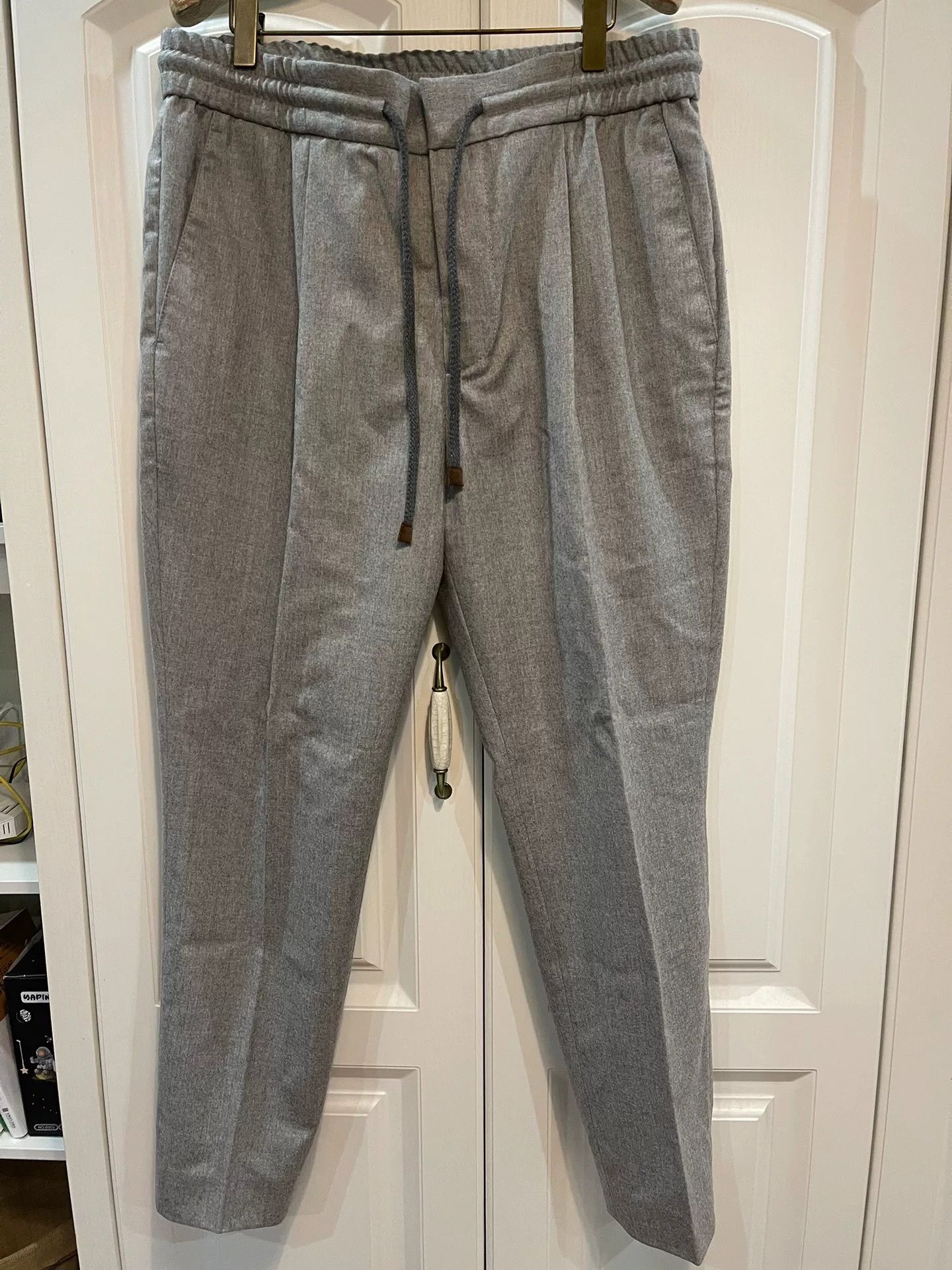 Brunello Cucinelli Brunello Cucinelli Gray Wool Trousers Size 48 Size US 38 / EU 54 - 1 Thumbnail