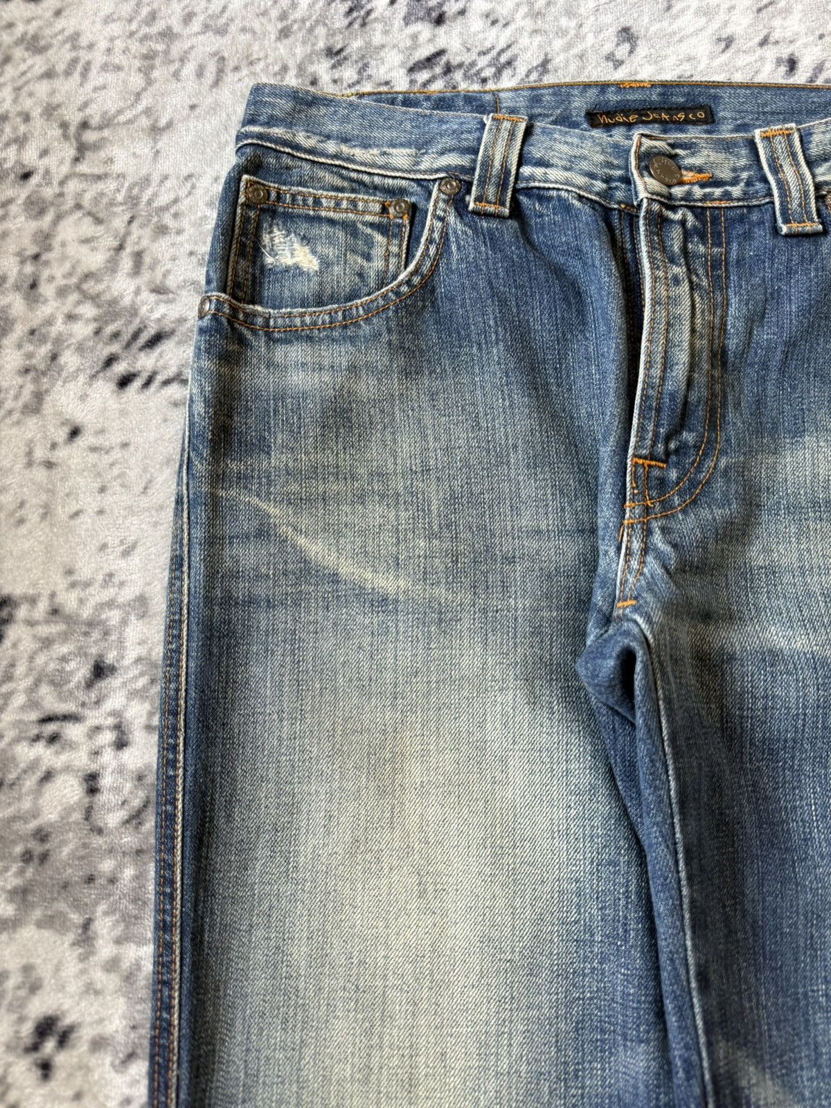 Nudie Jeans Vintage Nudie Low Slim Jim Indigo Thread Jeans Size US 30 / EU 46 - 5 Thumbnail