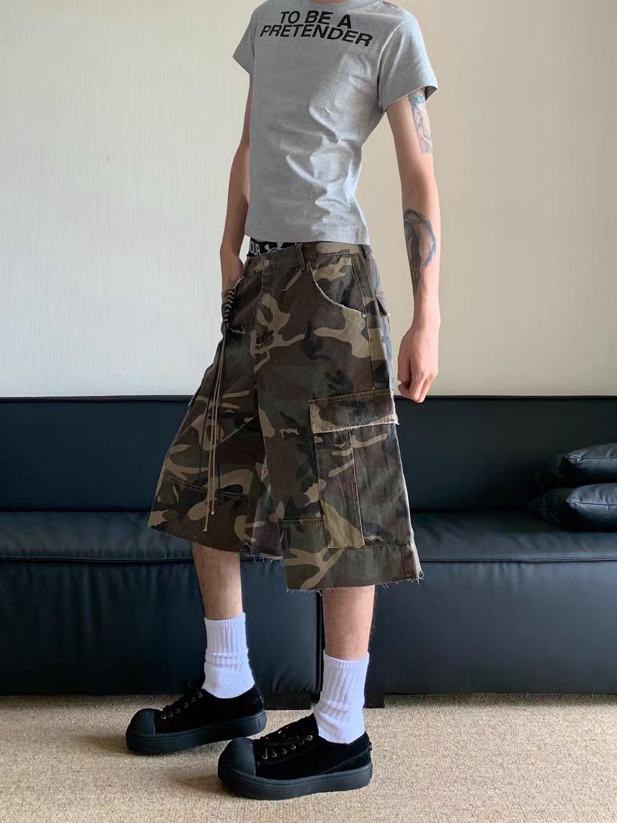 Japanese Brand Vintage Washed Camo Multi-Pocket Workwear Casual Shorts Size US 32 / EU 48 - 4 Thumbnail