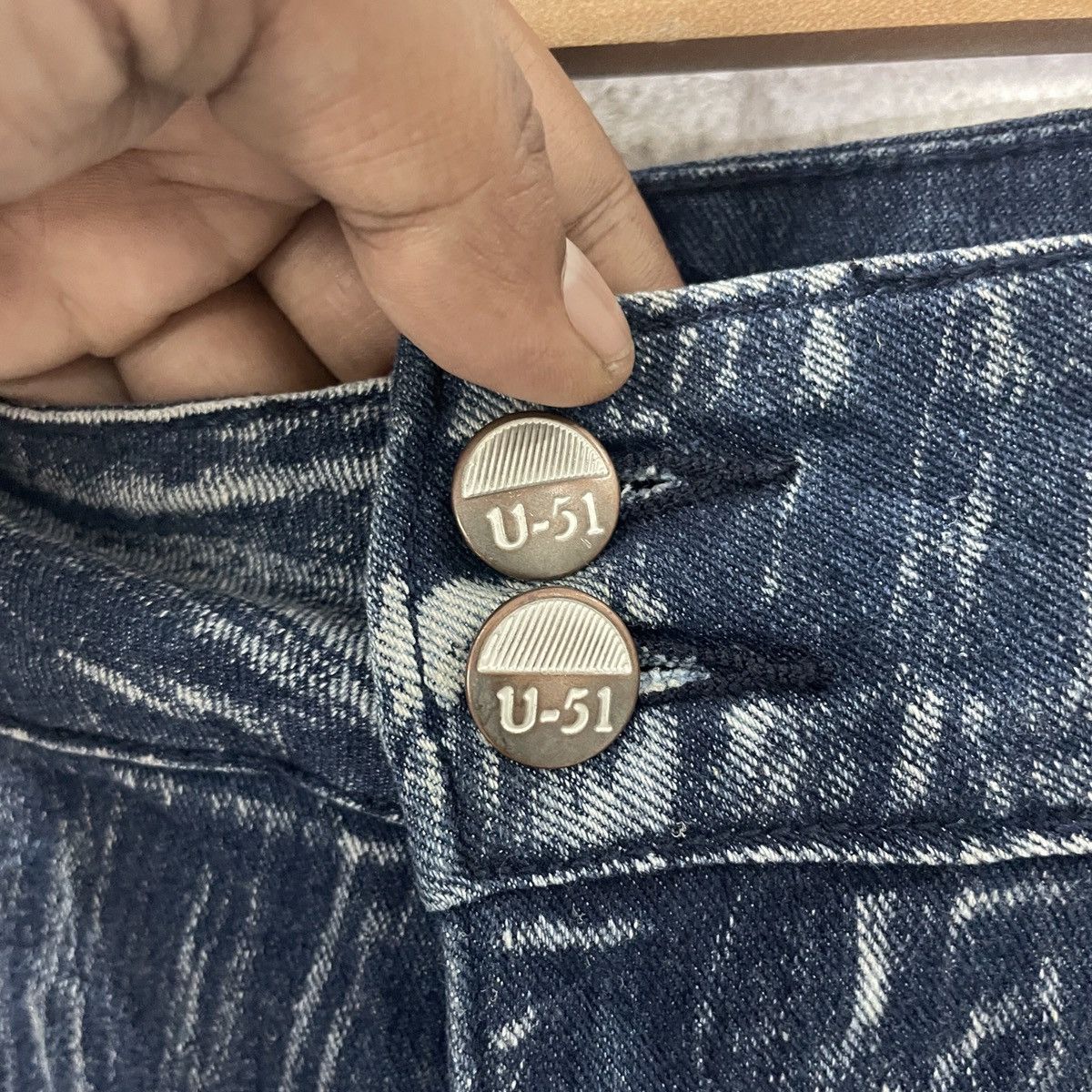 Japanese Brand Vintage U-51 Denim Jeans Size US 37 - 5 Thumbnail