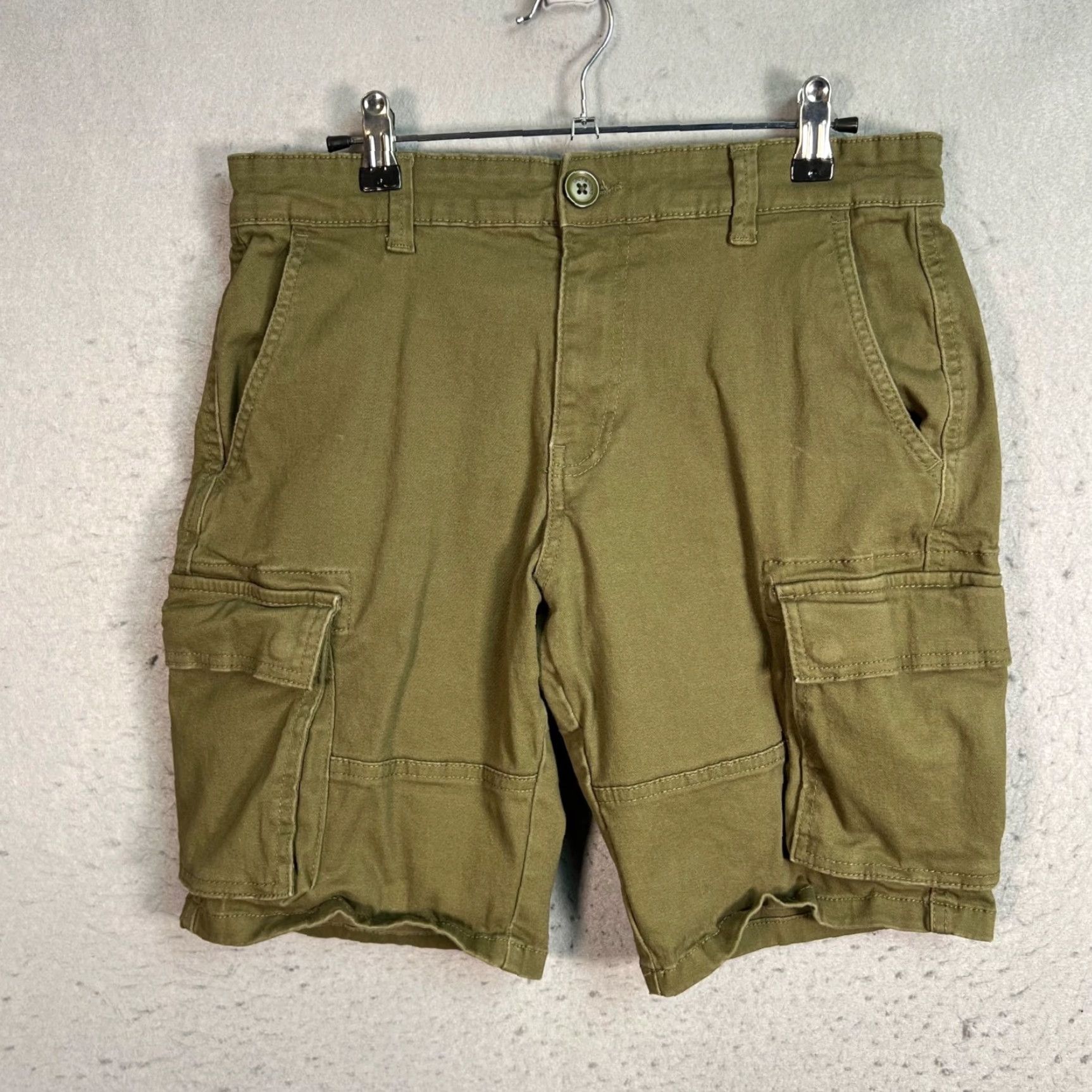 ONLY & SONS ONLY & SONS Mens Medium Green Cargo Shorts Cotton Blend Size US 31 - 2 Thumbnail