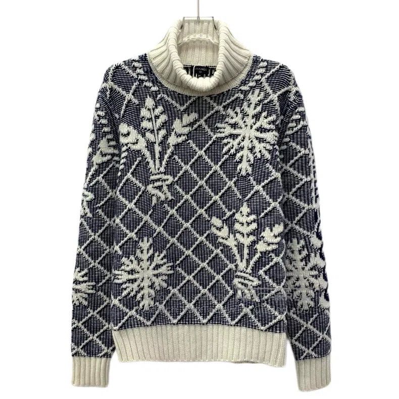 Other Chanel Colour-blocked snowflake jacquard cashmere turtlene Size XS / US 0-2 / IT 36-38 - 1 Thumbnail