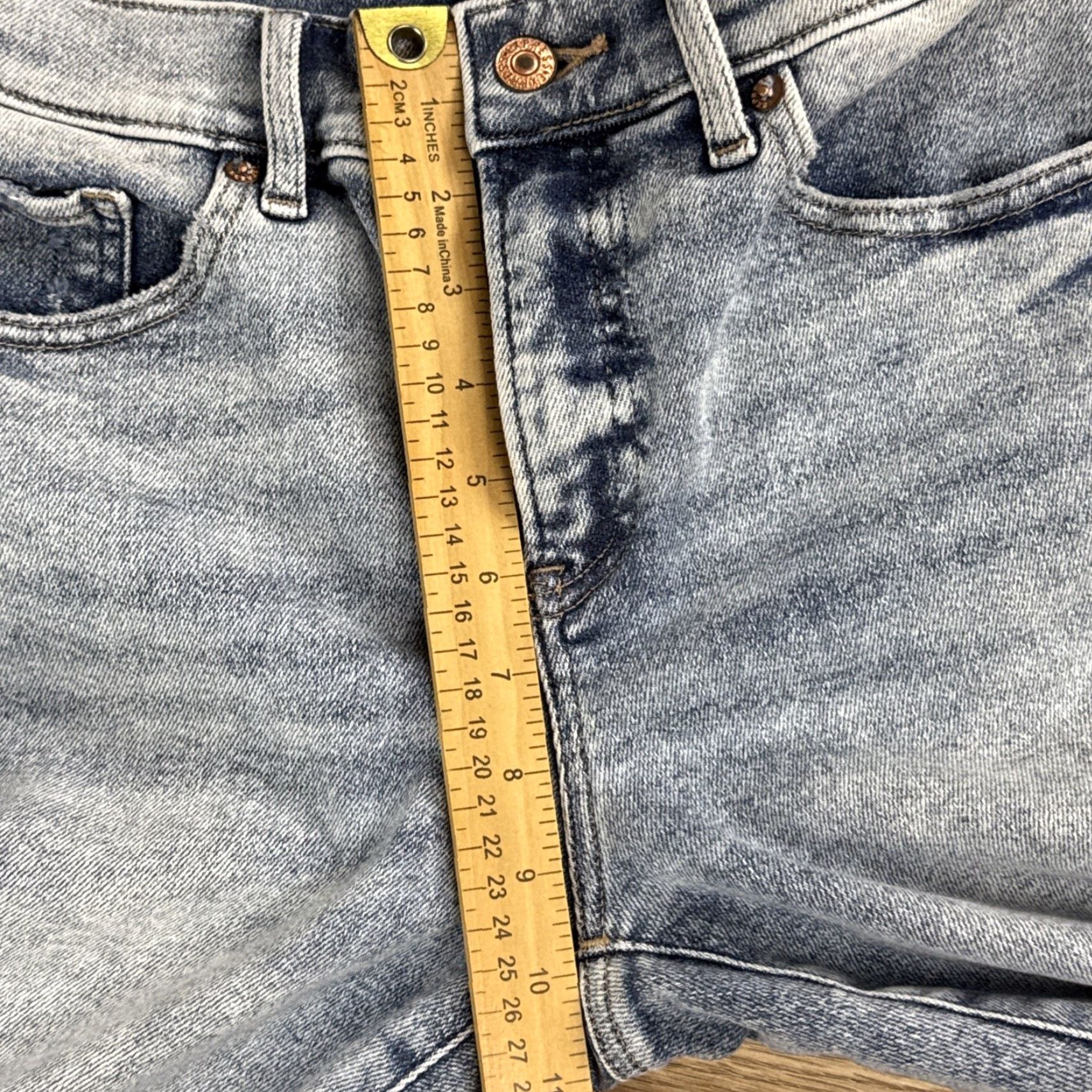 Express Express Jeans Women's Bootcut 6 Regular Mid Rise Light Wash Denim 32in Inseam Skyscraper Split Ankle - Blue Size 28" / US 6 / IT 42 - 6 Thumbnail