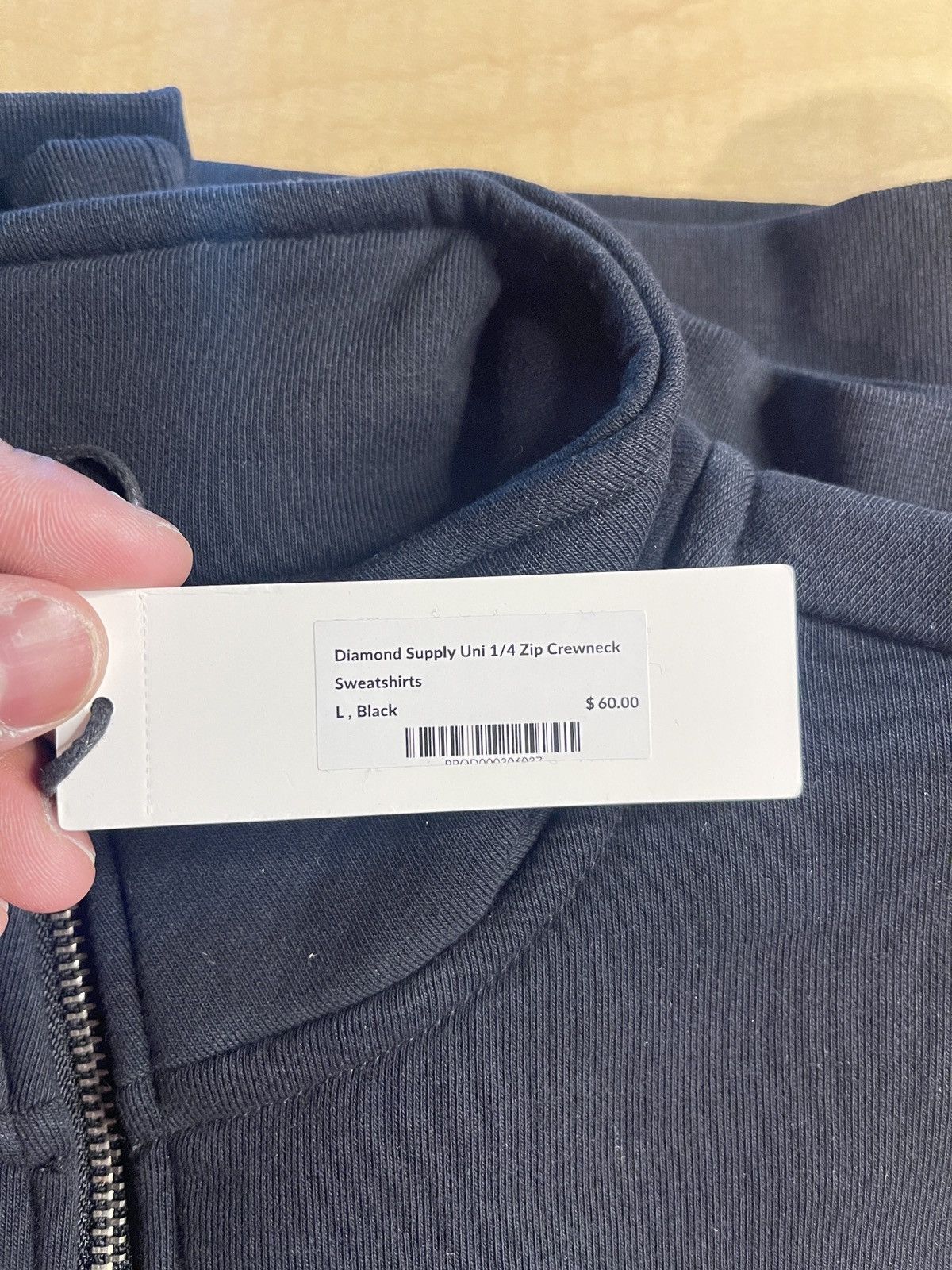Diamond Supply Co. Diamond Supply Uni 1/4 Zip Crewneck Sweatshirts L, Black Size US L / EU 52-54 / 3 - 2 Thumbnail