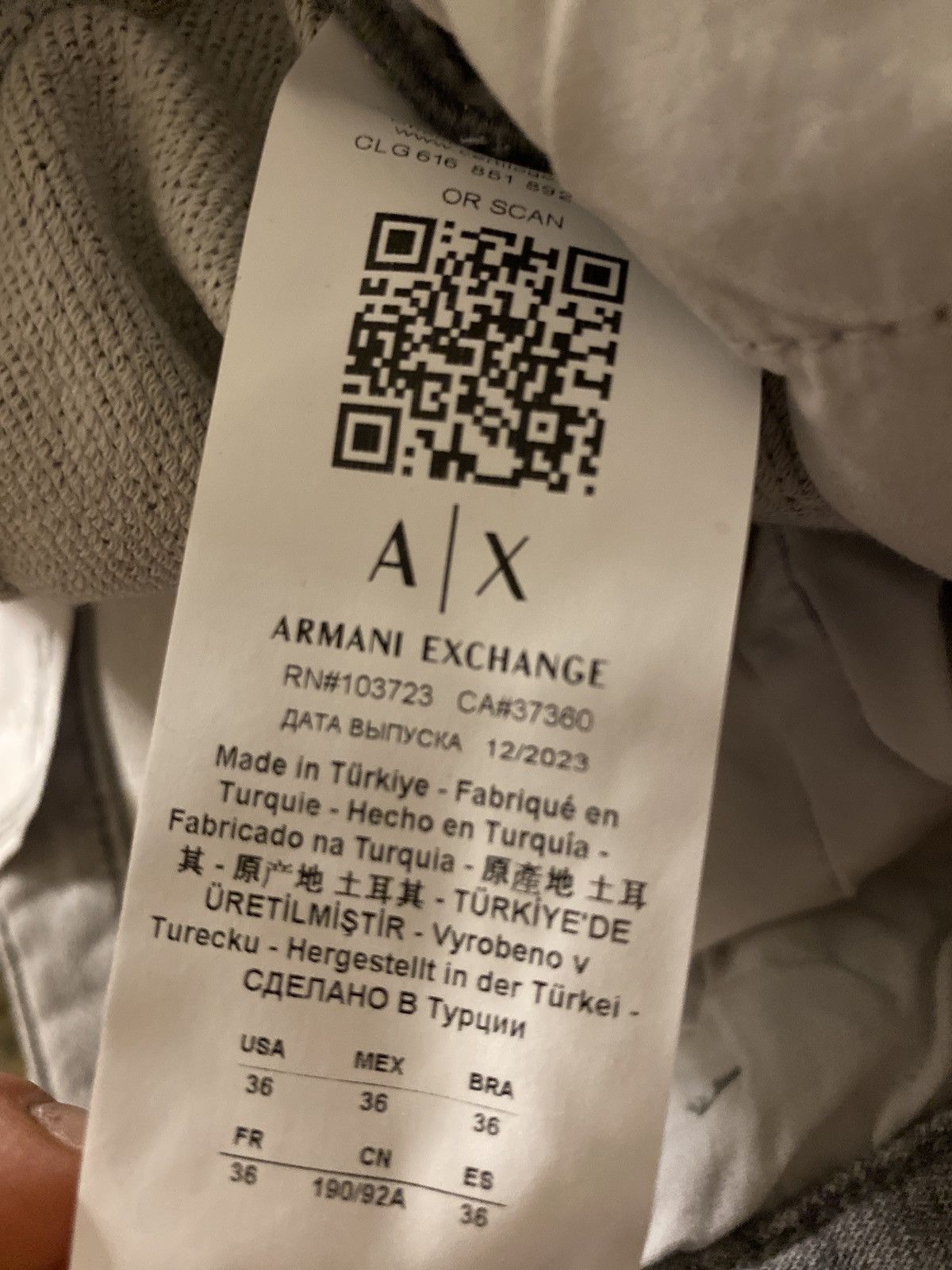 Armani Exchange A|X Armani Exchange Men's Grey denim Size US 36 / EU 52 - 6 Thumbnail
