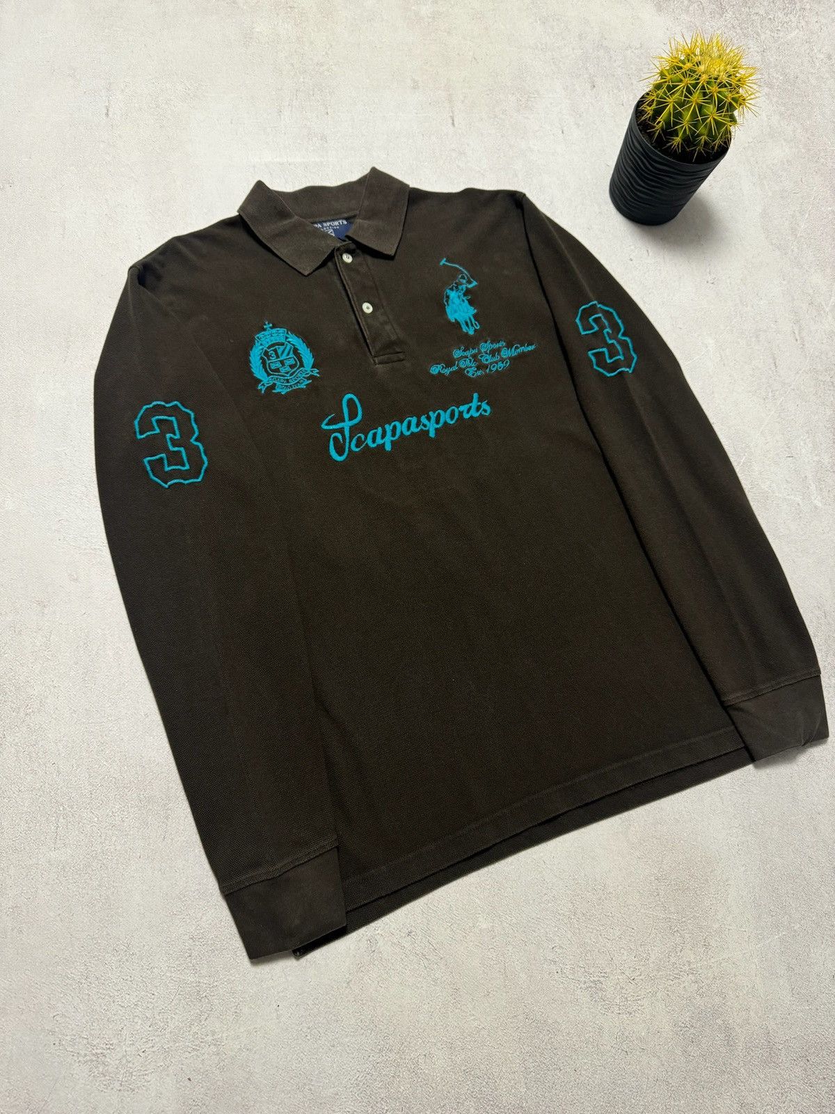 Scapa Sports Vintage Scapa Sports Rugby Sweatshirt Brown #3 Ralph Lauren Size US L / EU 52-54 / 3 - 2 Thumbnail