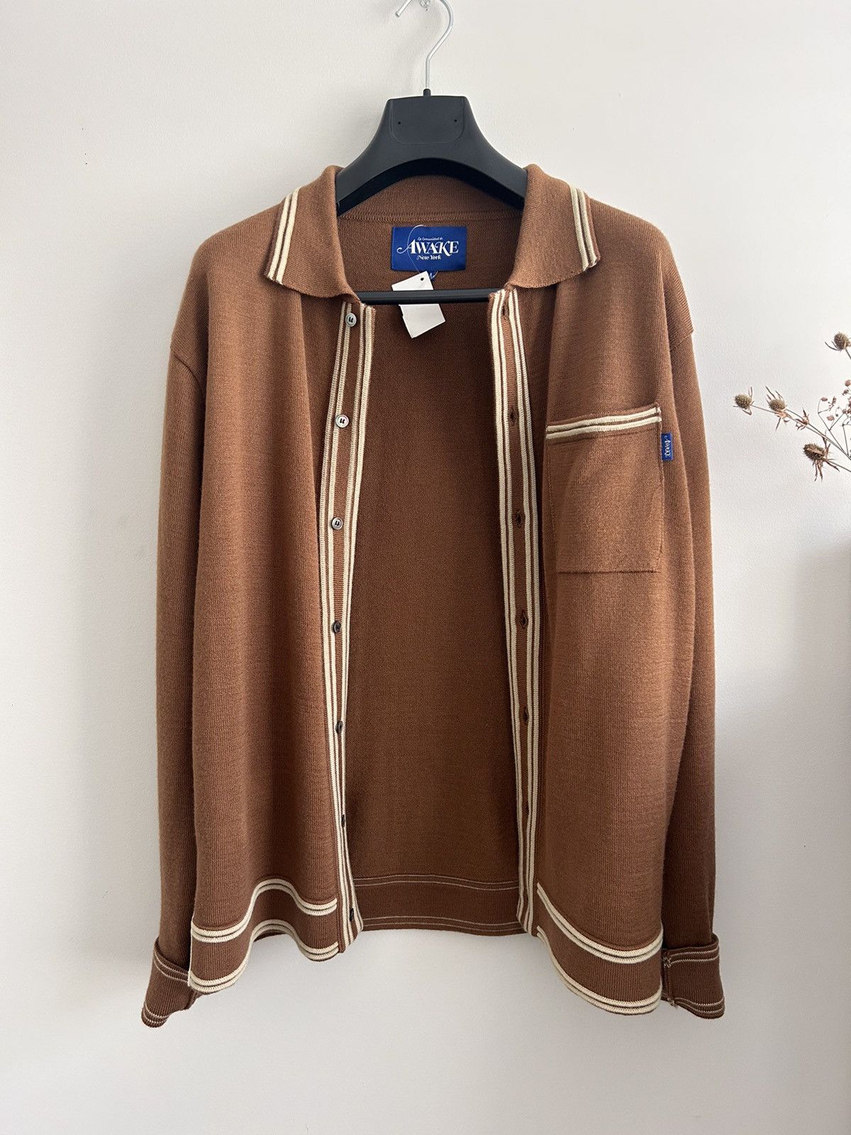 image of Coffe Awake Ny Cardigan in Iced Coffee, Men's (Size Medium)