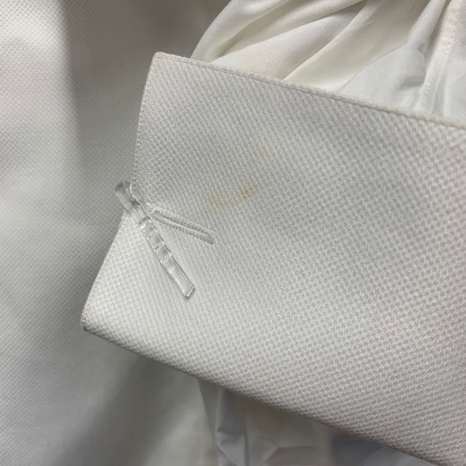 Other LORENZINI White Textured Cotton Tuxedo Long Sleeve Shirt Size 50R - 9 Thumbnail