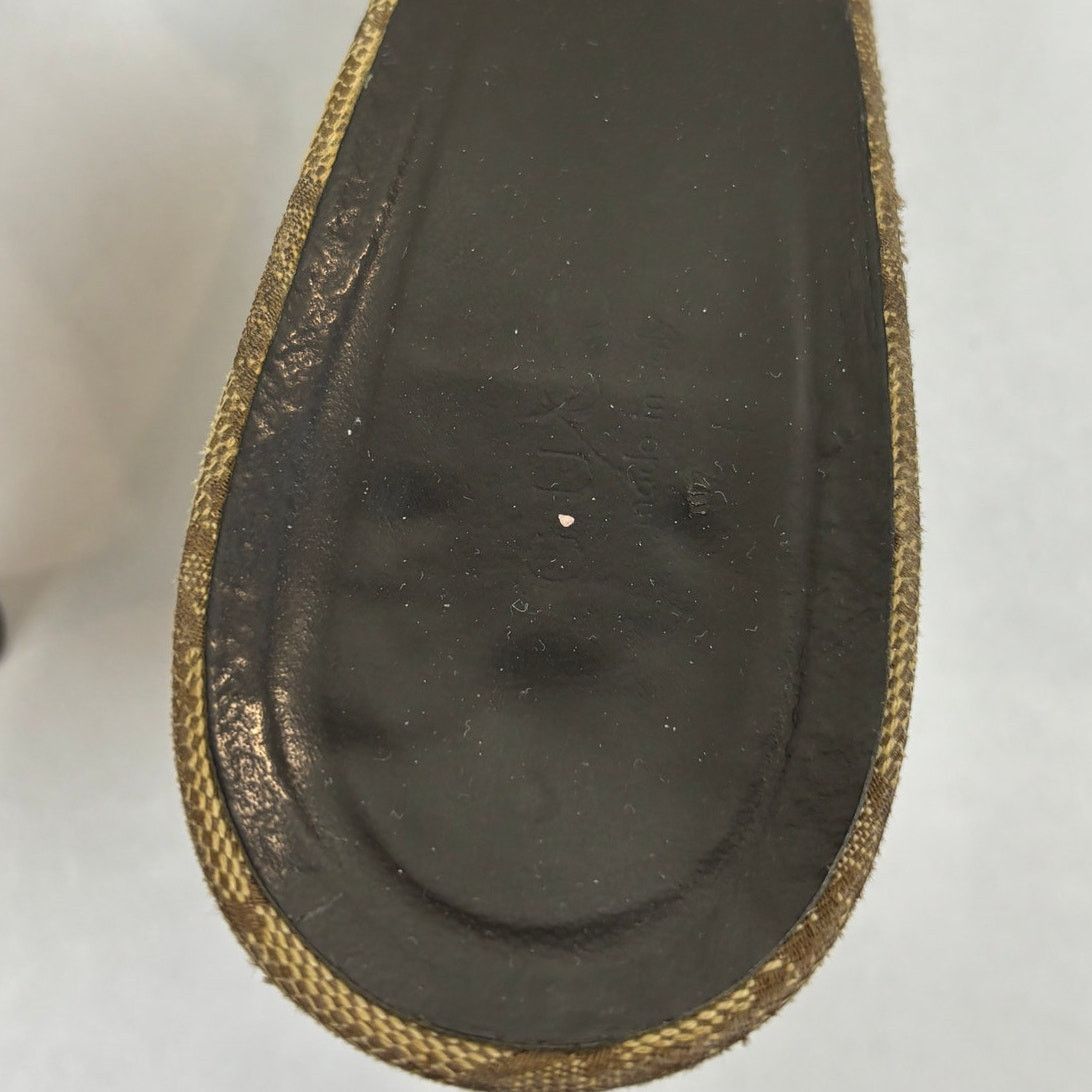 Gucci × Vintage VTG Gucci Monogram Cut Out Kitten Heels Mules Women's 8.5B Size US 8.5 / IT 38.5 - 11 Thumbnail