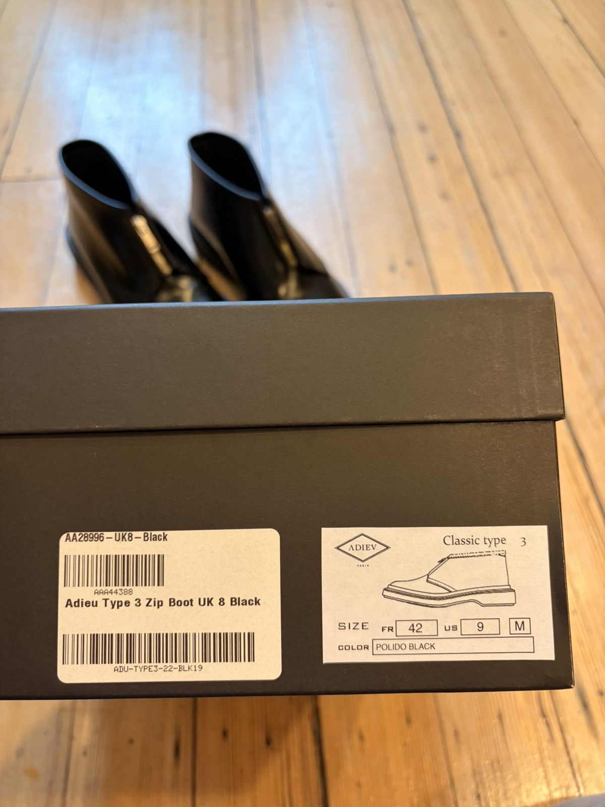 Adieu Paris Adieu Type 3 Zip Boot UK 8 Black Size US 9 / EU 42 - 5 Thumbnail