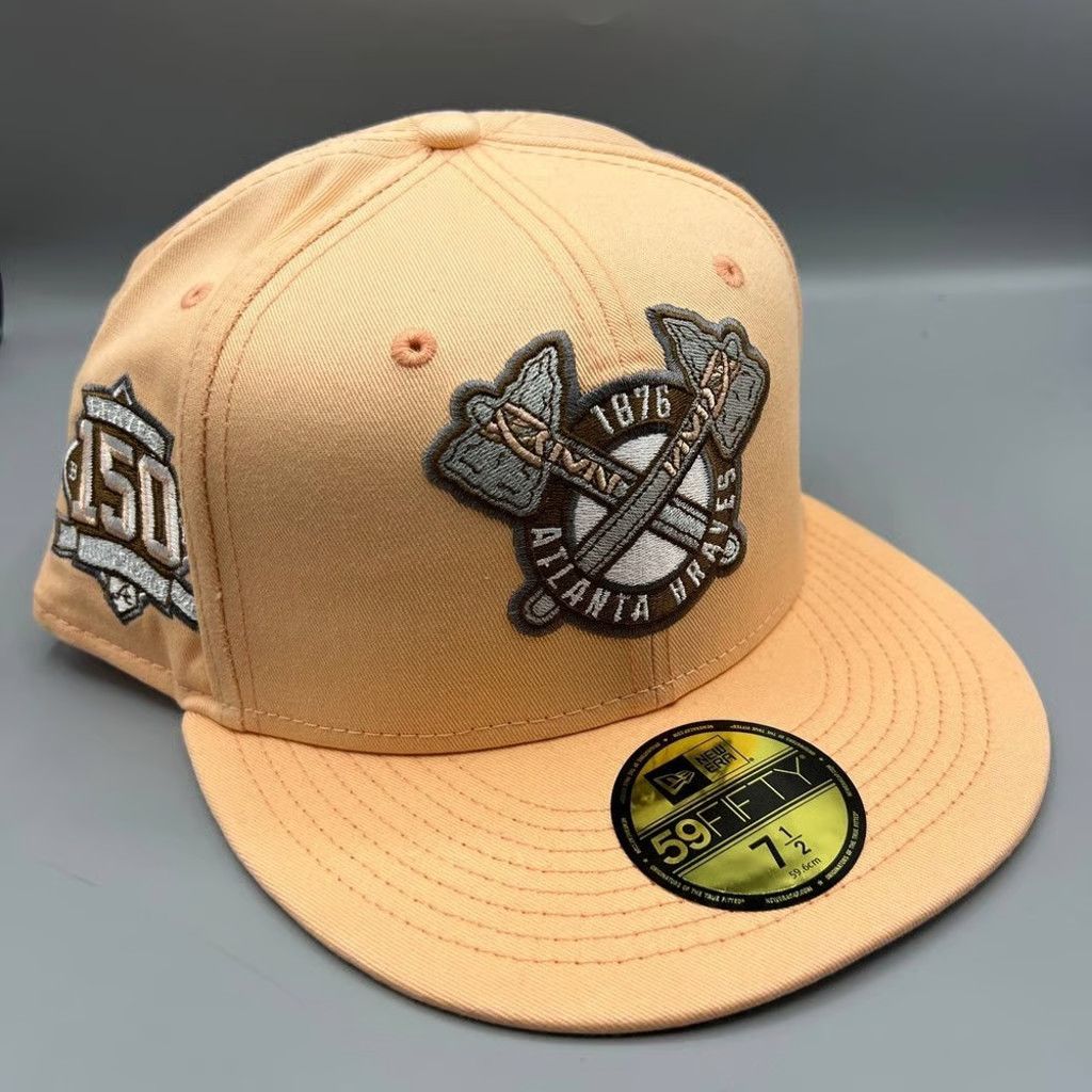 New Era Atlanta Braves Hat Men 7 1/2 59Fifty New Era Fitted Cap Size ONE SIZE - 1 Thumbnail