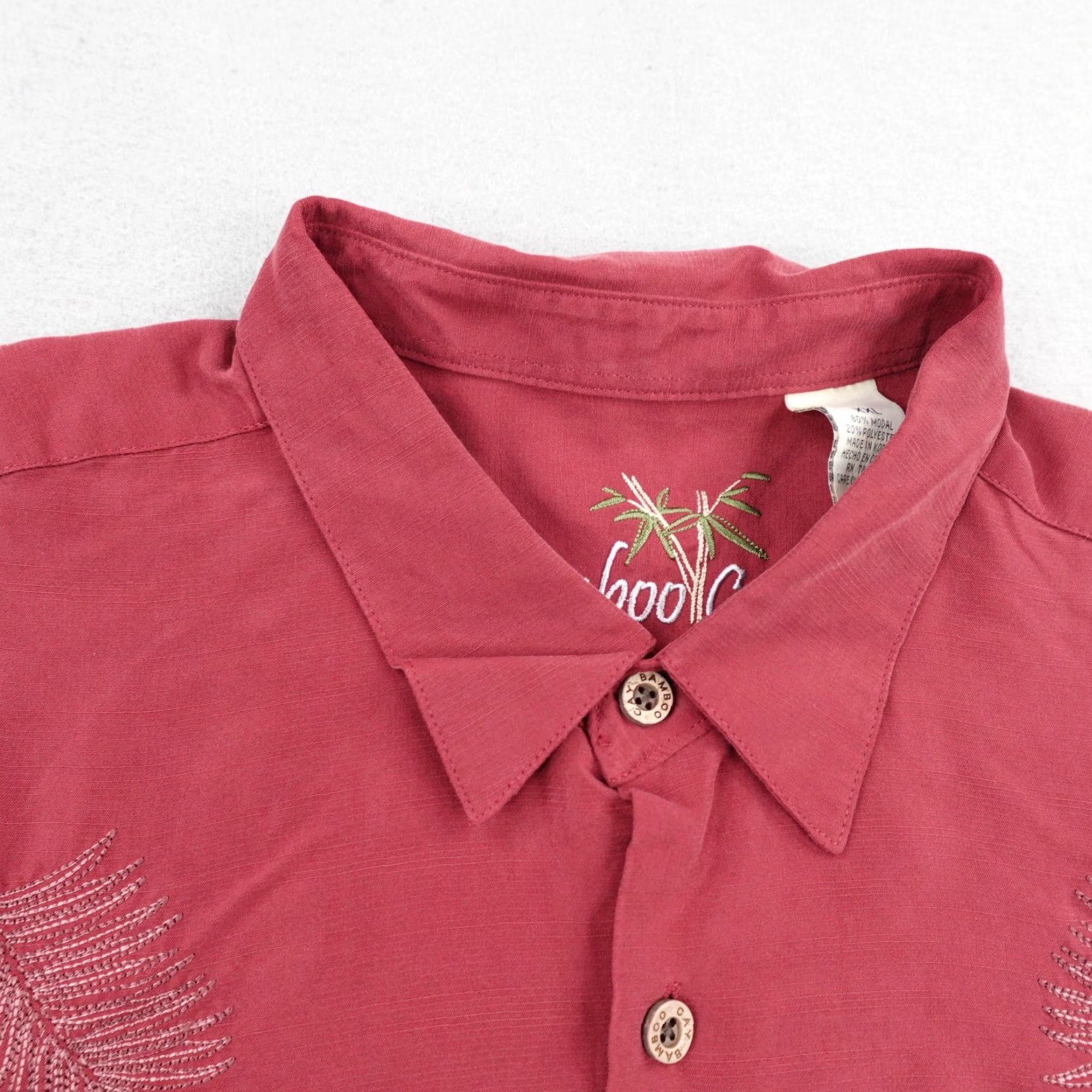 Vintage Bamboo Cay Shirt Mens 2XL Red Embroidered Camp Hawaiian Button Up Lounge Aloha Size US XXL / EU 58 / 5 - 2 Thumbnail